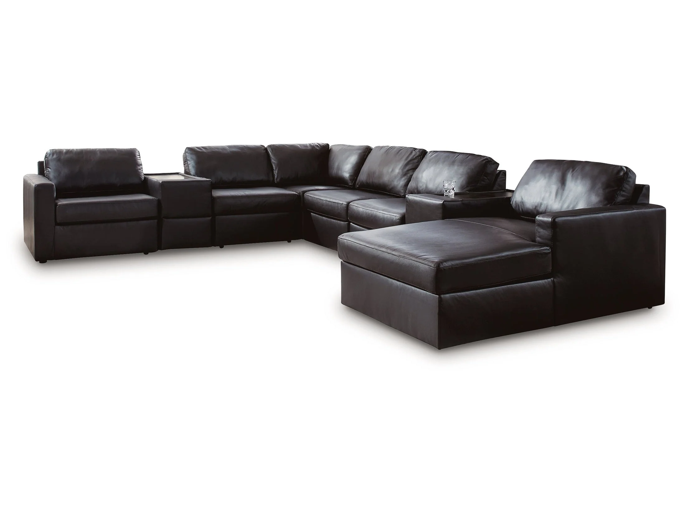 ModMax II Black 8-Piece Sectional with Right Chaise and Storage Consoles (Online Special Price) - Image 2