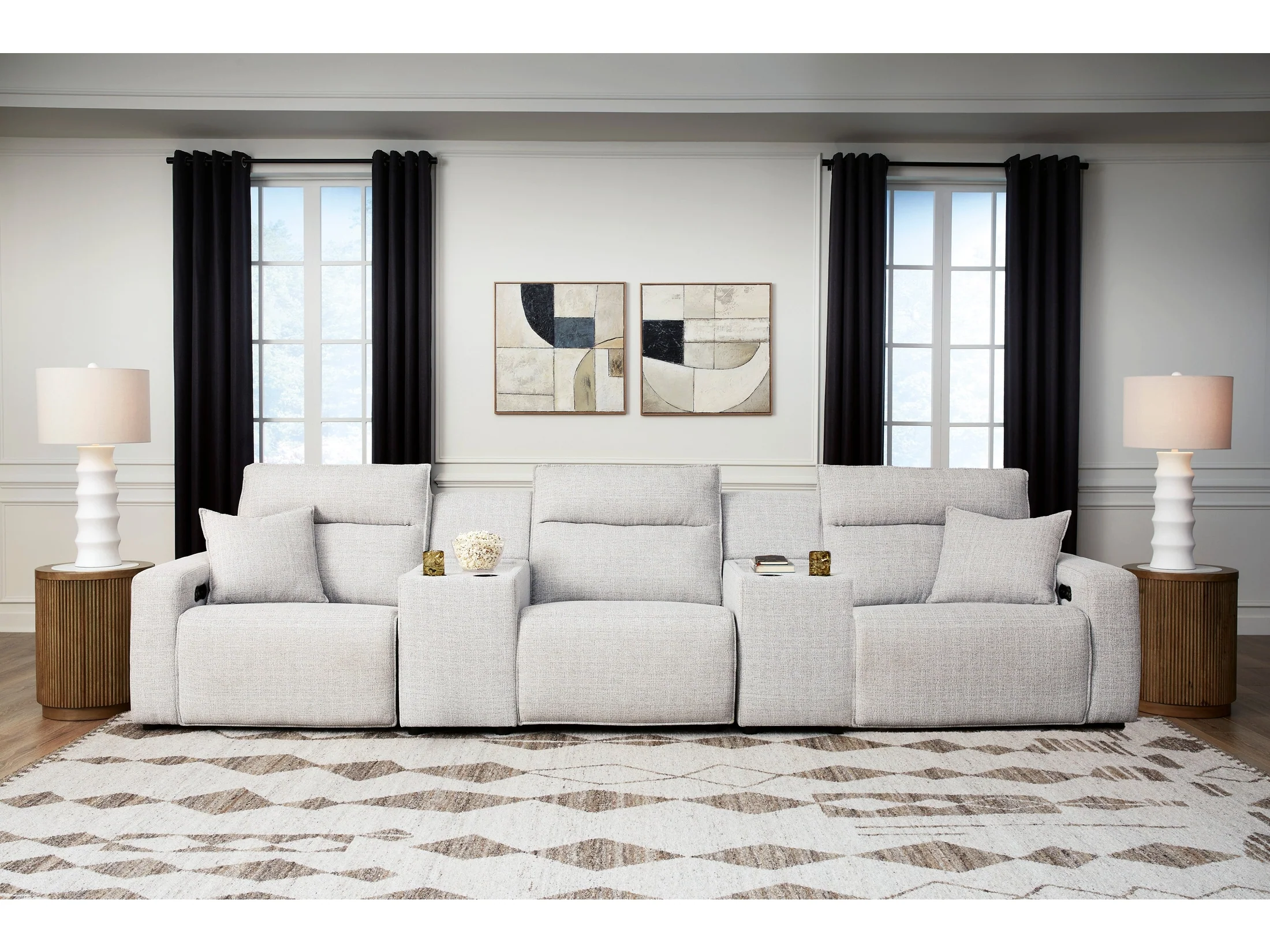 Modmax II Stone 5-Piece Power Reclining Sectional with Consoles (Online Special Price)