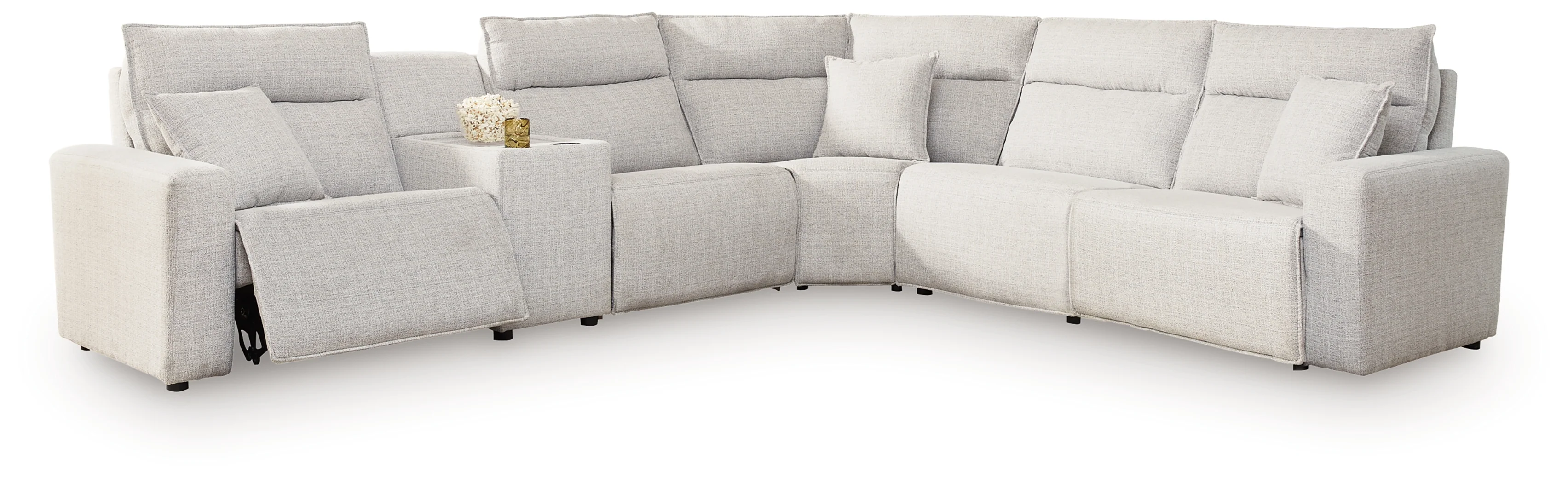 Modmax II Stone 6-Piece Reclining Sectional with Console - Image 2