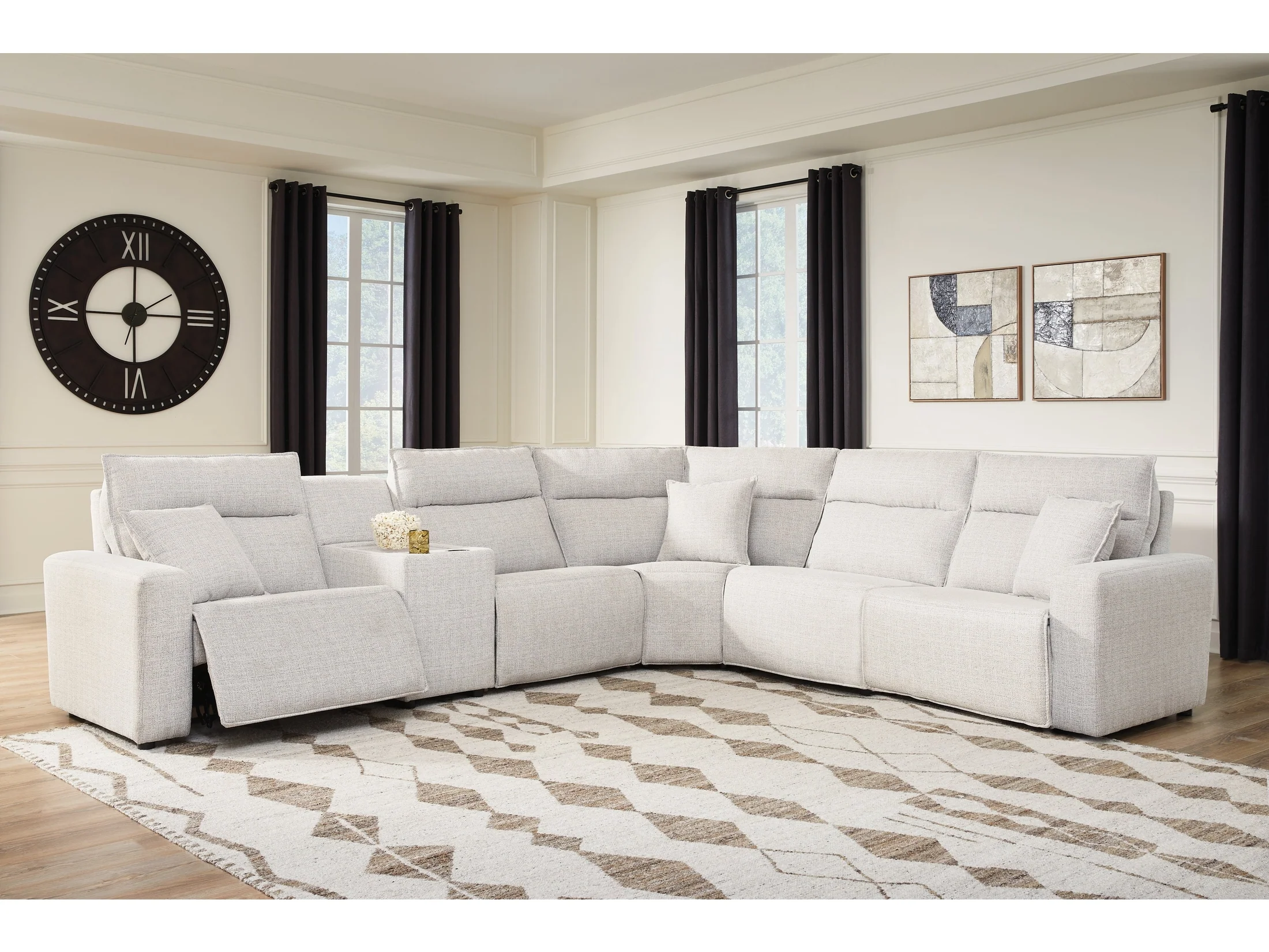 Modmax II Stone 6-Piece Reclining Sectional with Console (Online Special Price)