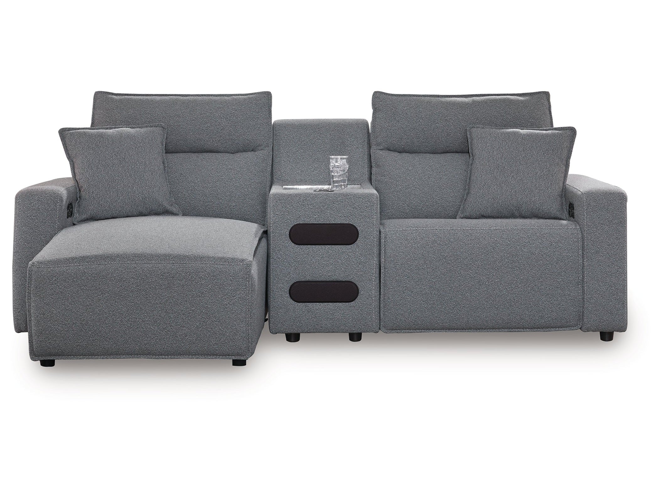 Modmax Salt and Pepper 3-Piece Power Reclining Sectional with Chaise - Image 2