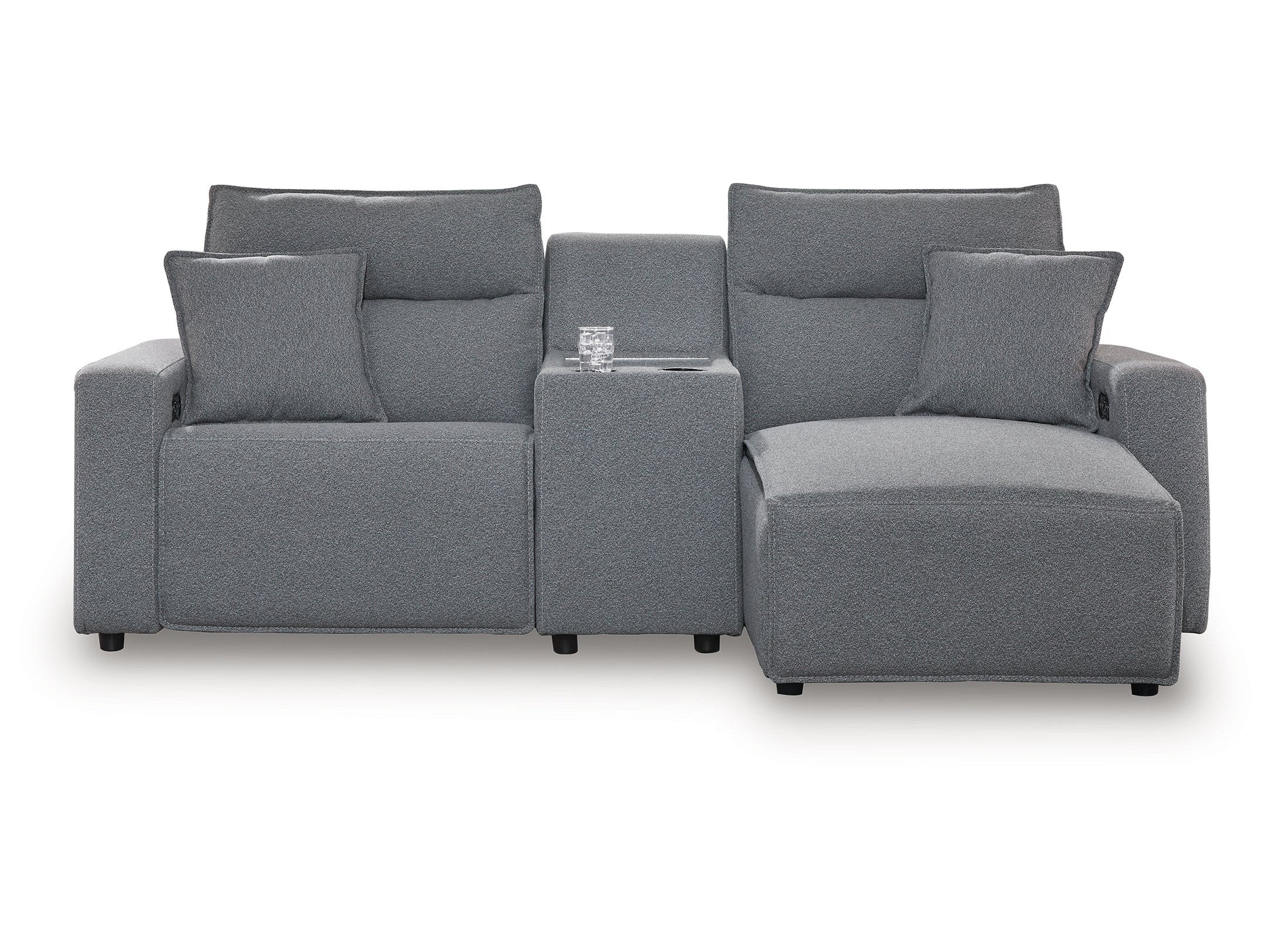 Modmax Salt and Pepper 3-Piece Power Reclining Sectional with Chaise - Image 2