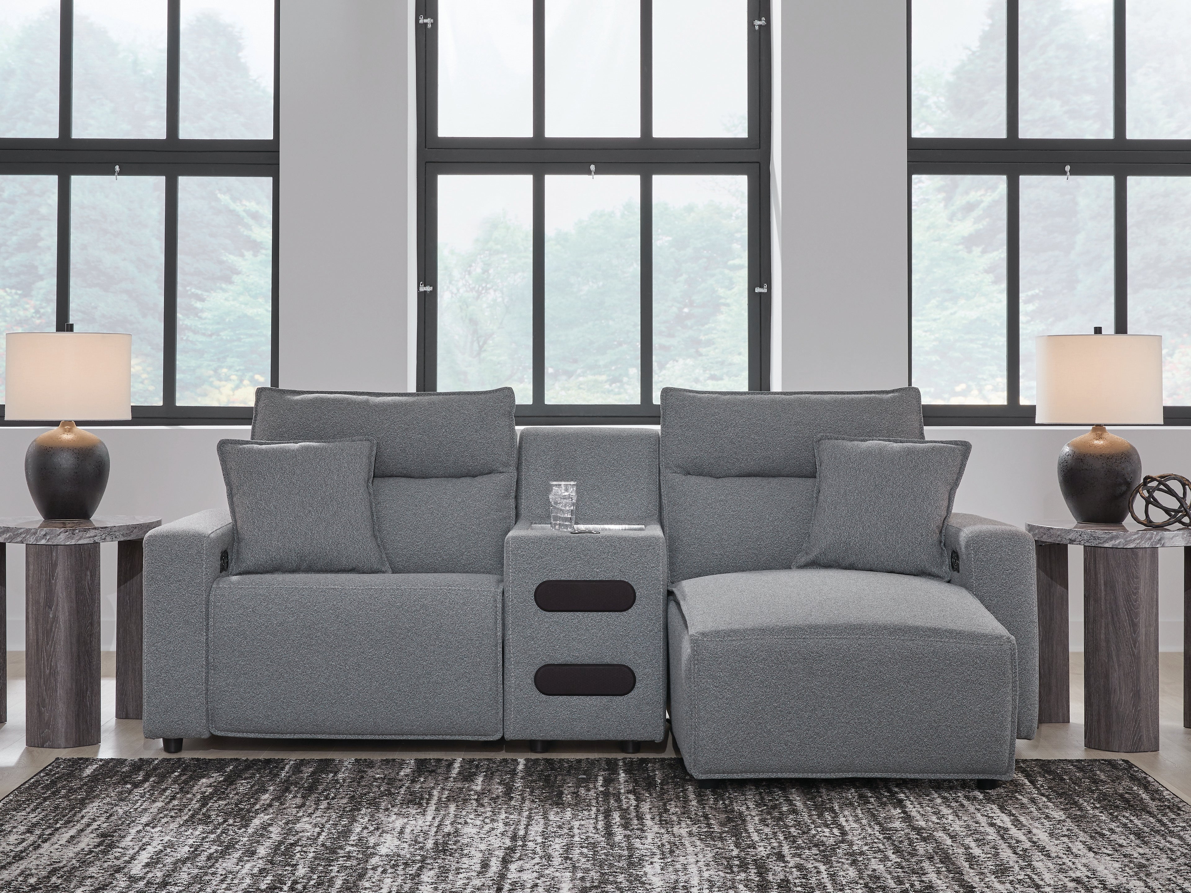 Modmax Salt and Pepper 3-Piece Power Reclining Sectional with Chaise (Online Special Price)
