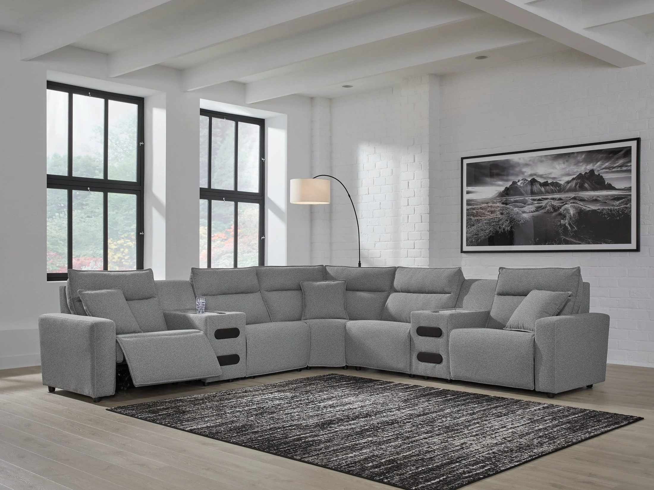 Modmax Salt and Pepper 5-Piece Power Reclining Sectional (Online Special Price)