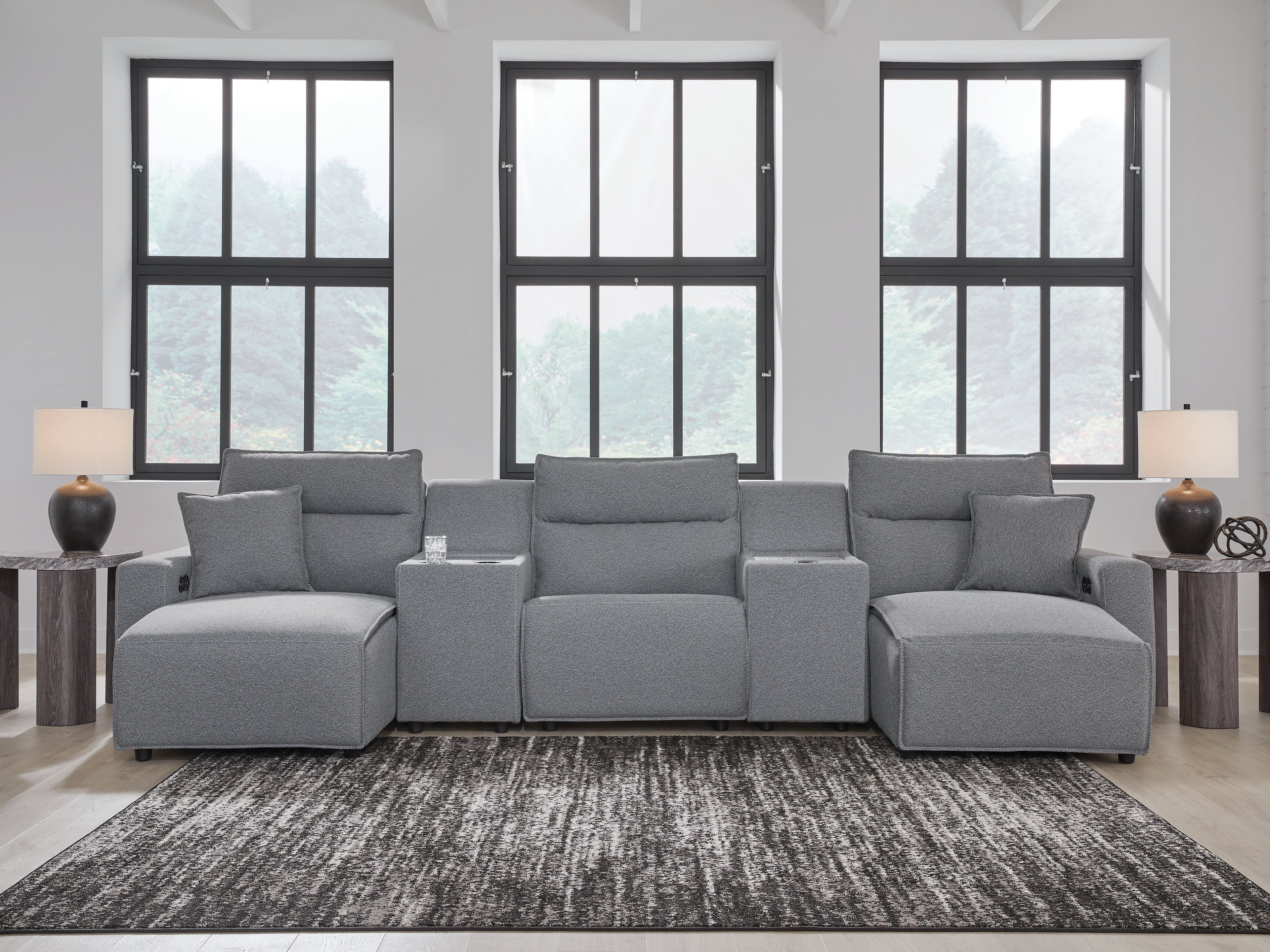 Modmax Salt and Pepper 5-Piece Power Reclining Sectional with Chaise (Online Special Price)