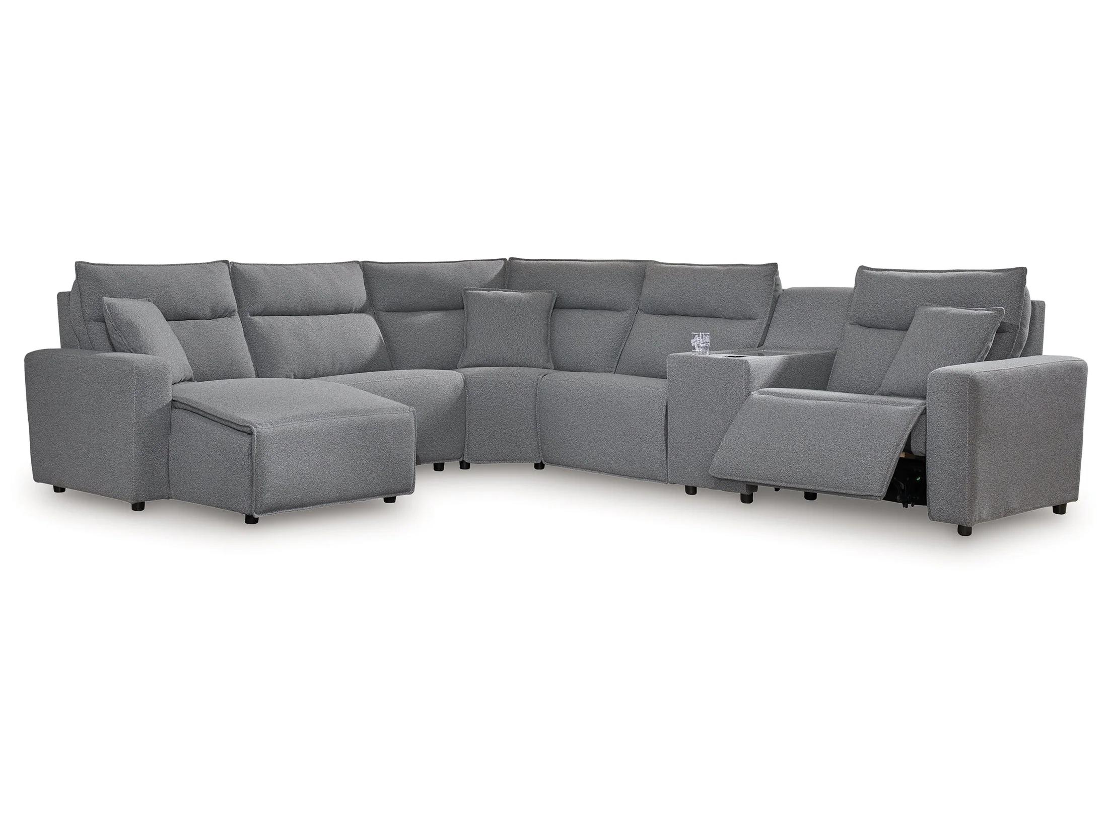 Modmax Salt and Pepper 6-Piece Power Reclining Sectional with Chaise (Online Special Price) - Image 3