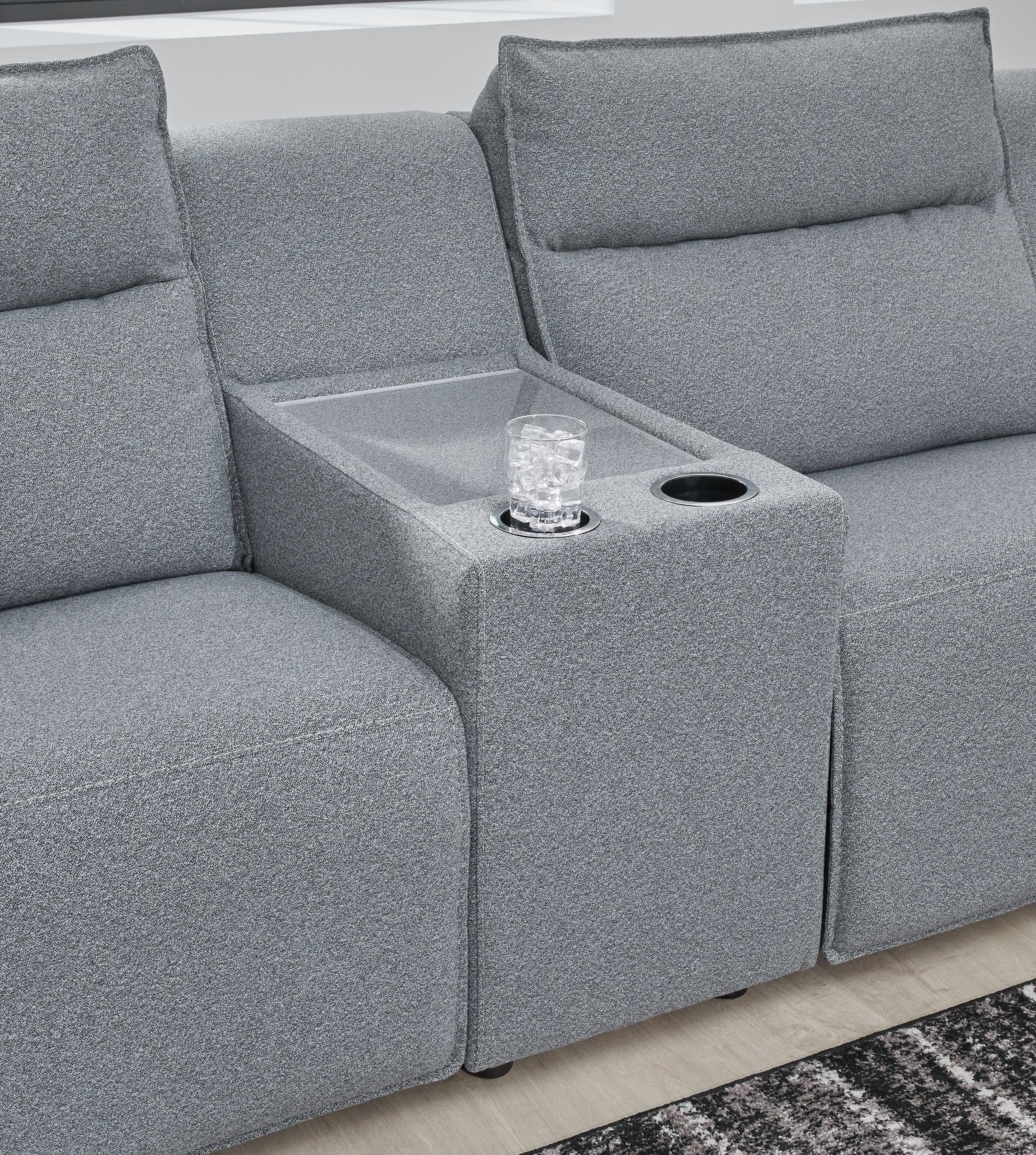 Modmax Salt and Pepper 6-Piece Reclining Sectional with Storage Console (Online Special Price) - Image 5