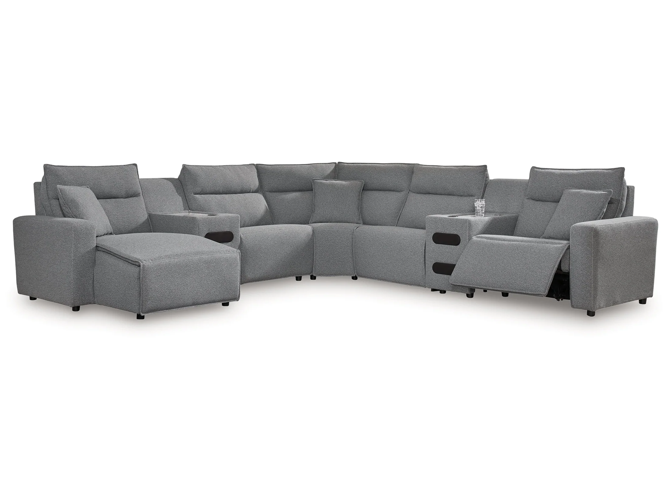 Modmax Salt and Pepper 7-Piece Power Reclining Sectional with Chaise - Image 3