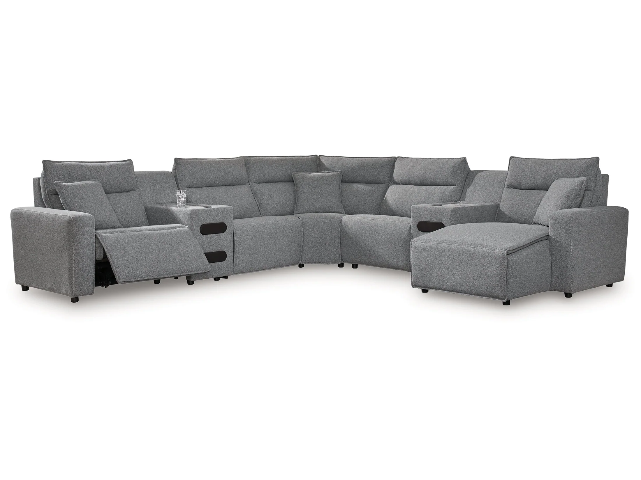 Modmax Salt and Pepper 7-Piece Power Reclining Sectional with Chaise - Image 3