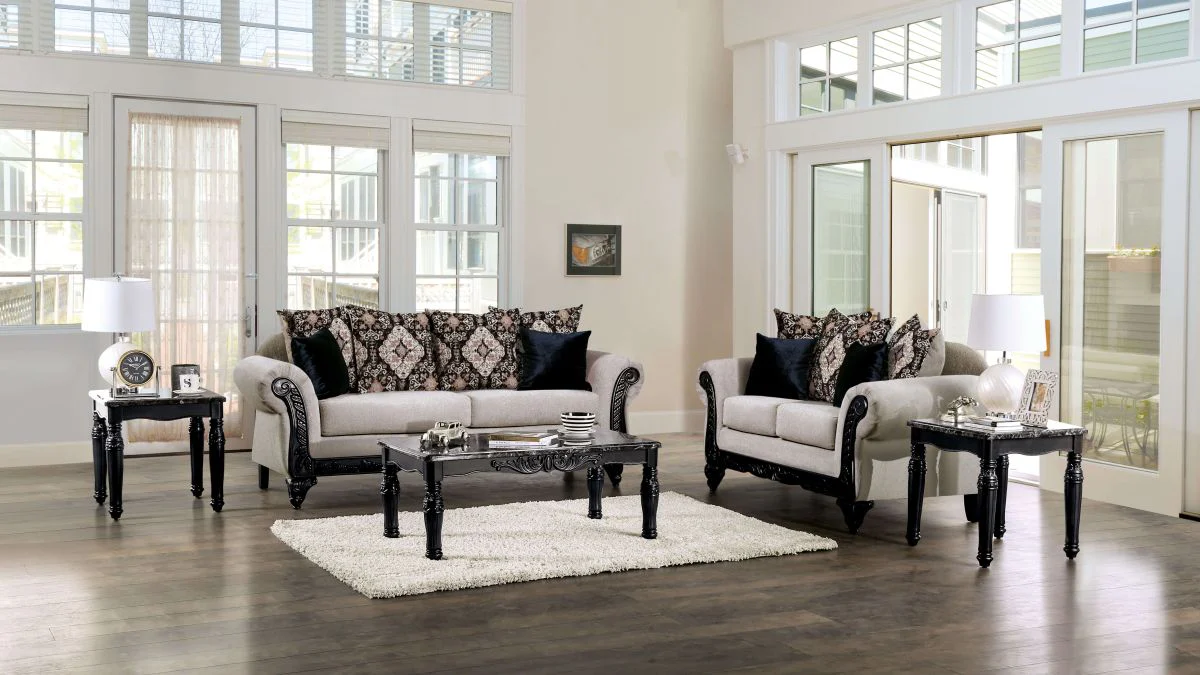 Molfetta Light Brown & Black Sofa - Image 5