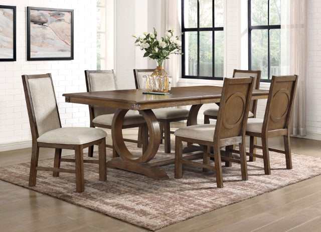 Monclova Rustic Oak/Beige Dining Table - Image 2