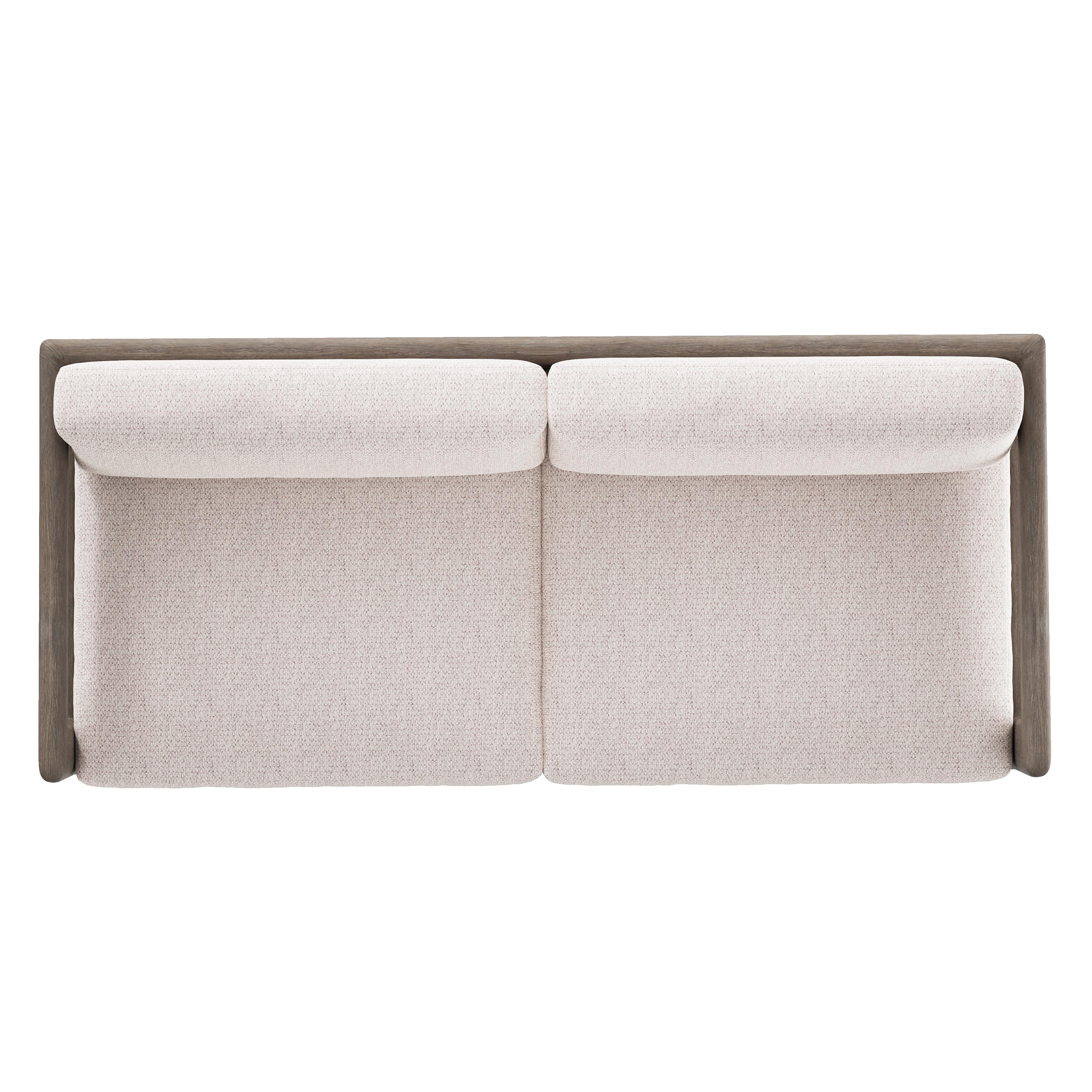 Montaigne Weathered Teak/White/Cream Outdoor Sofa - Image 5
