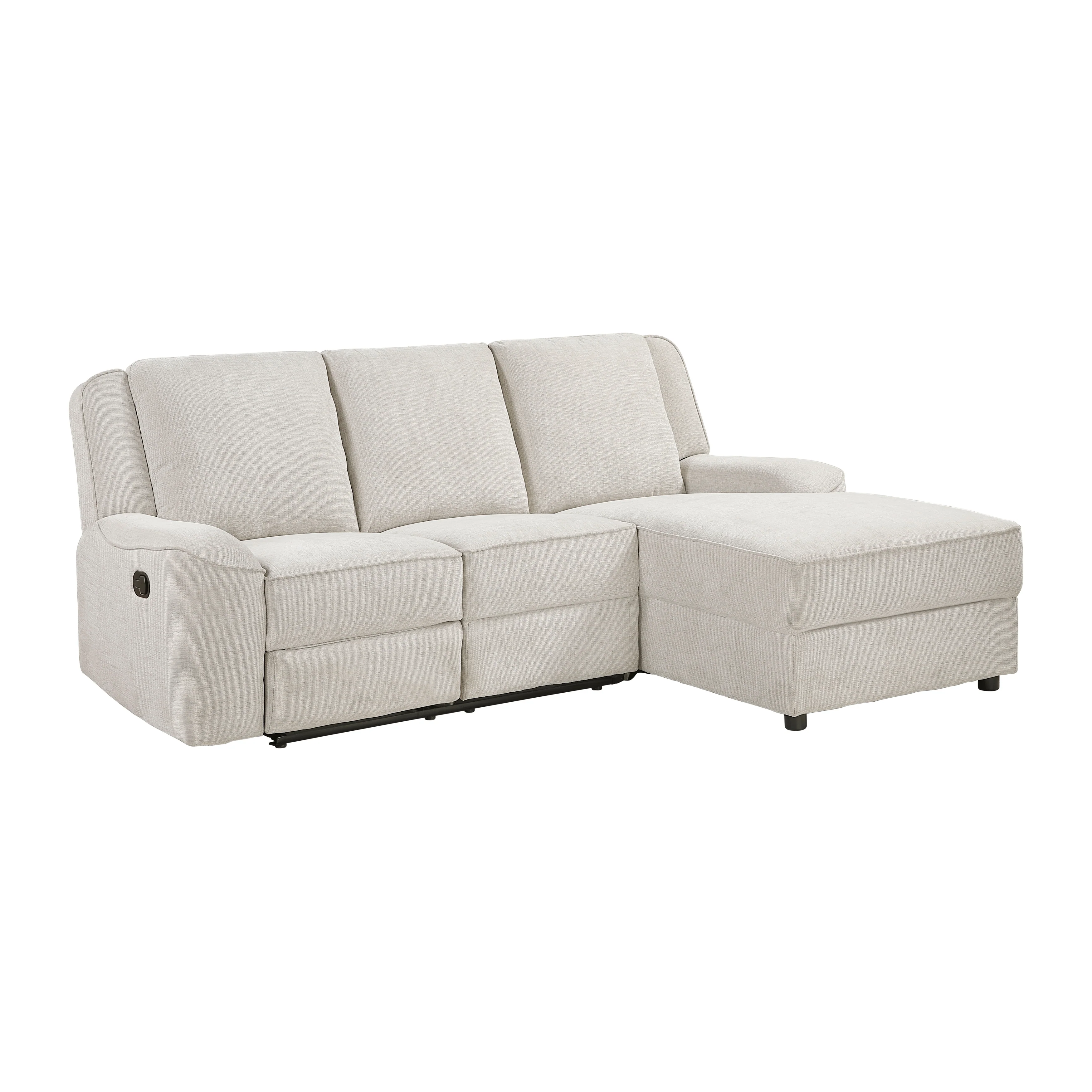 Monterey Beige 2-Piece Reclining Sectional with Right Chaise - Image 2