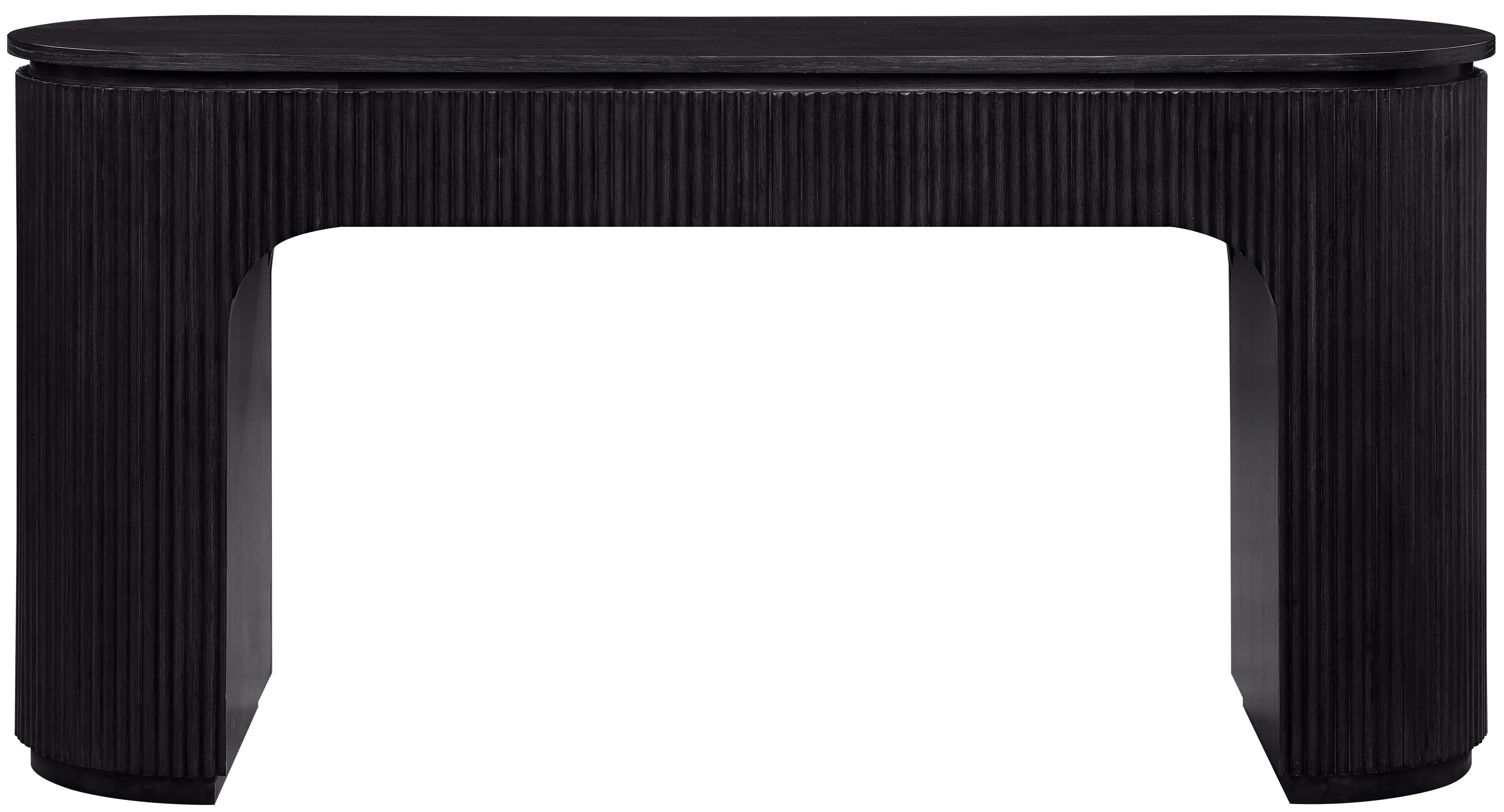 Monterey Black/Silver Wood And Oak Veneer Desk - Image 5