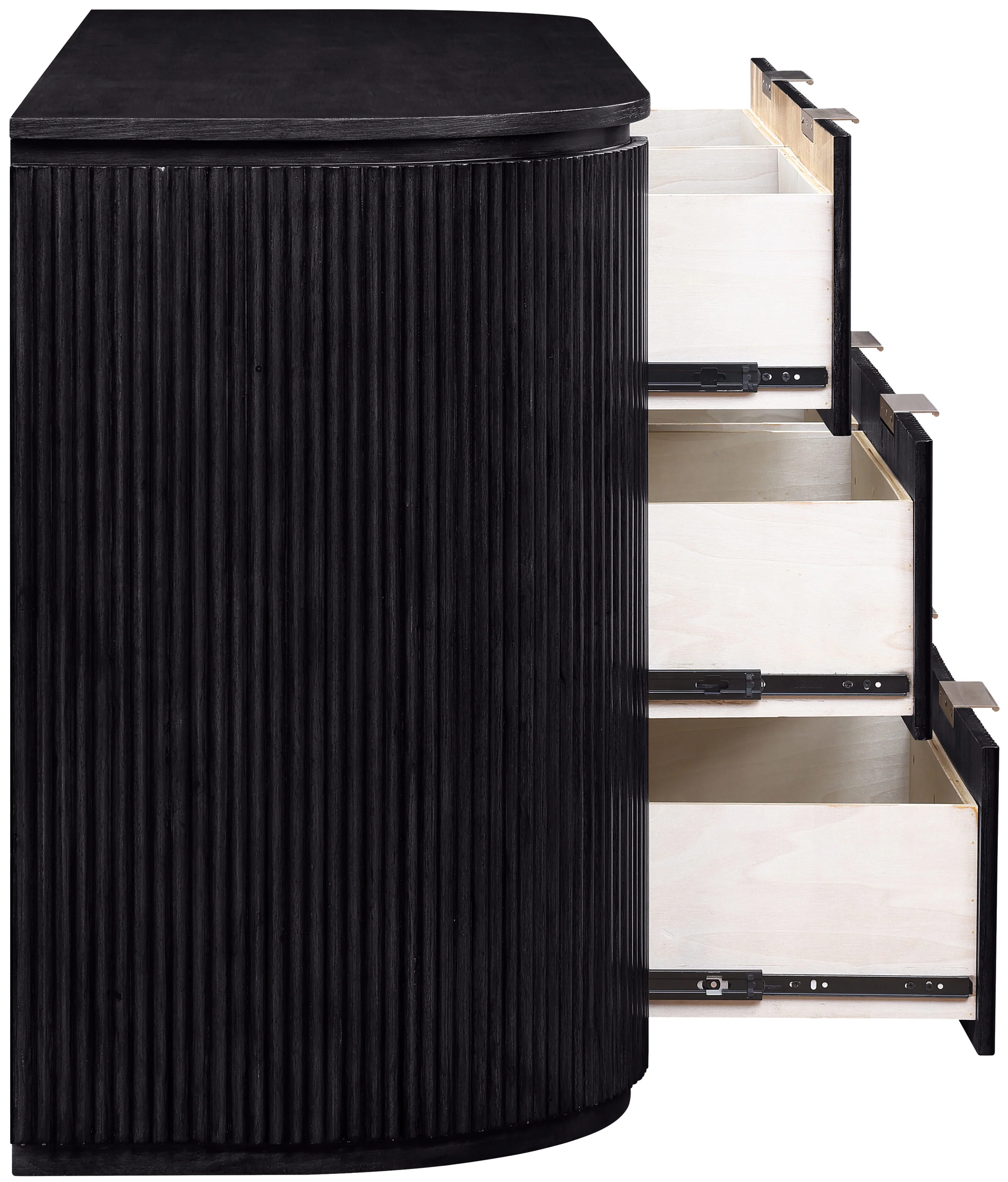 Monterey Black/Silver Wood And Oak Veneer Dresser - Image 6