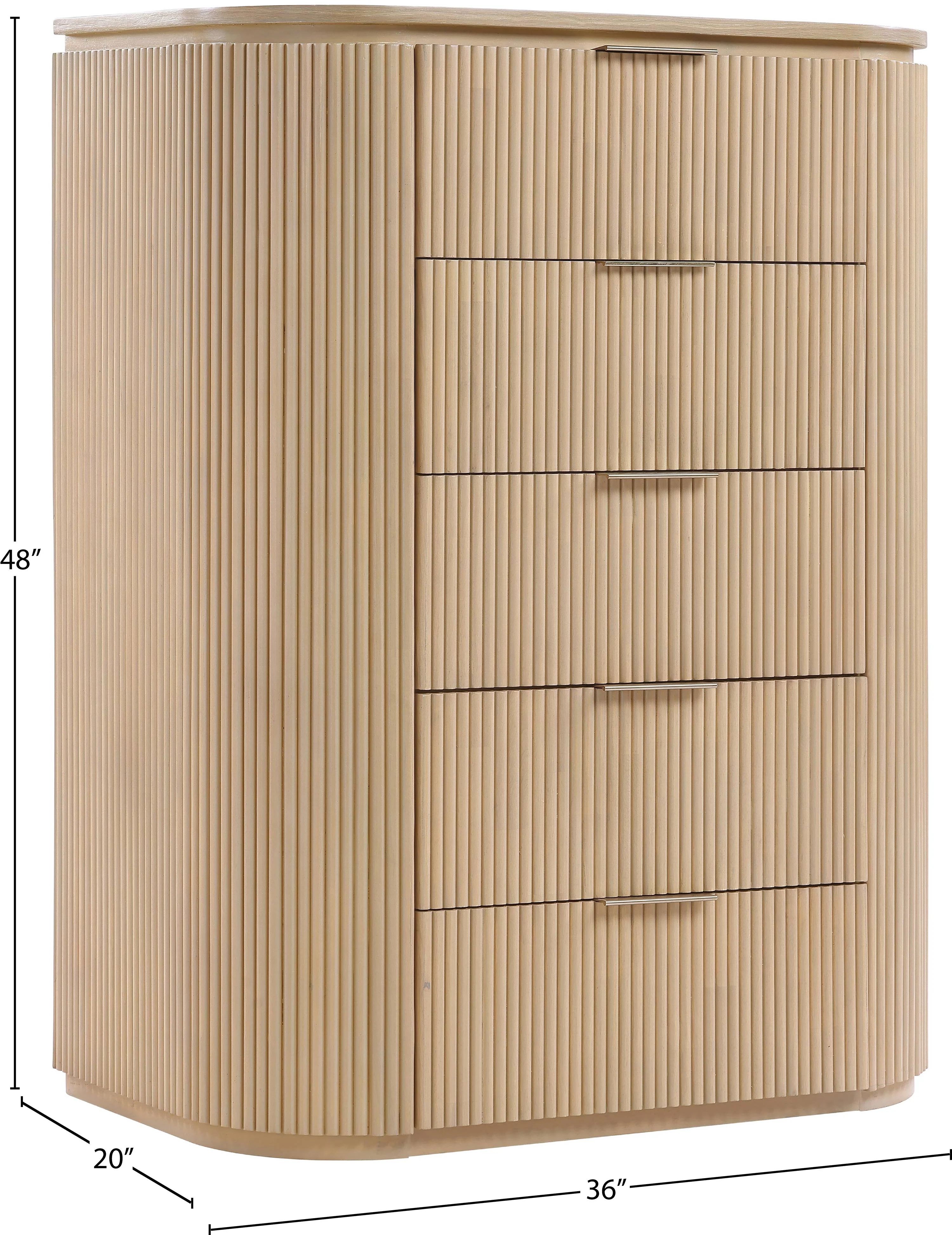 Monterey Natural/Oak/Silver Wood And Oak Veneer Chest - Image 12
