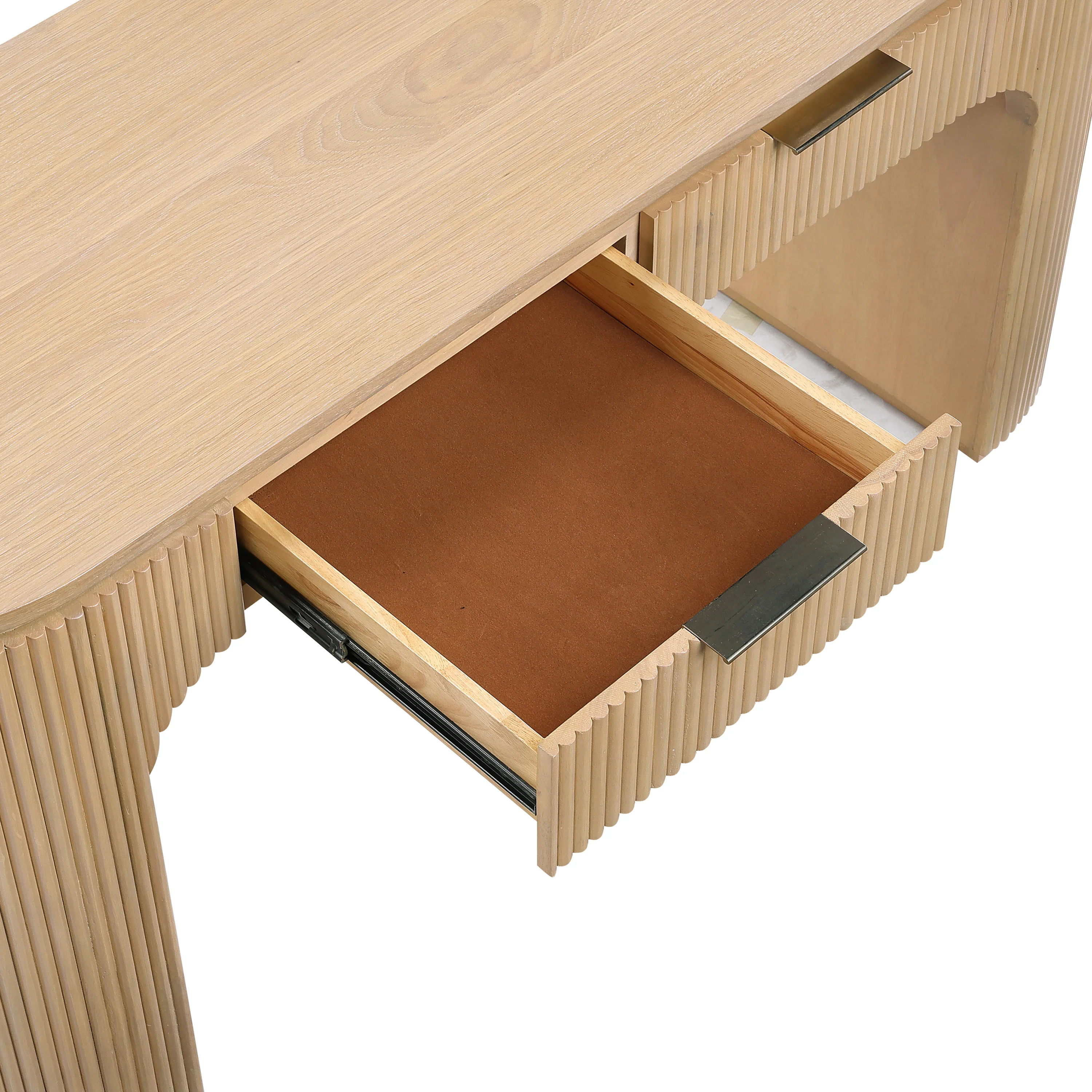 Monterey Natural/Oak/Silver Wood And Oak Veneer Desk - Image 7