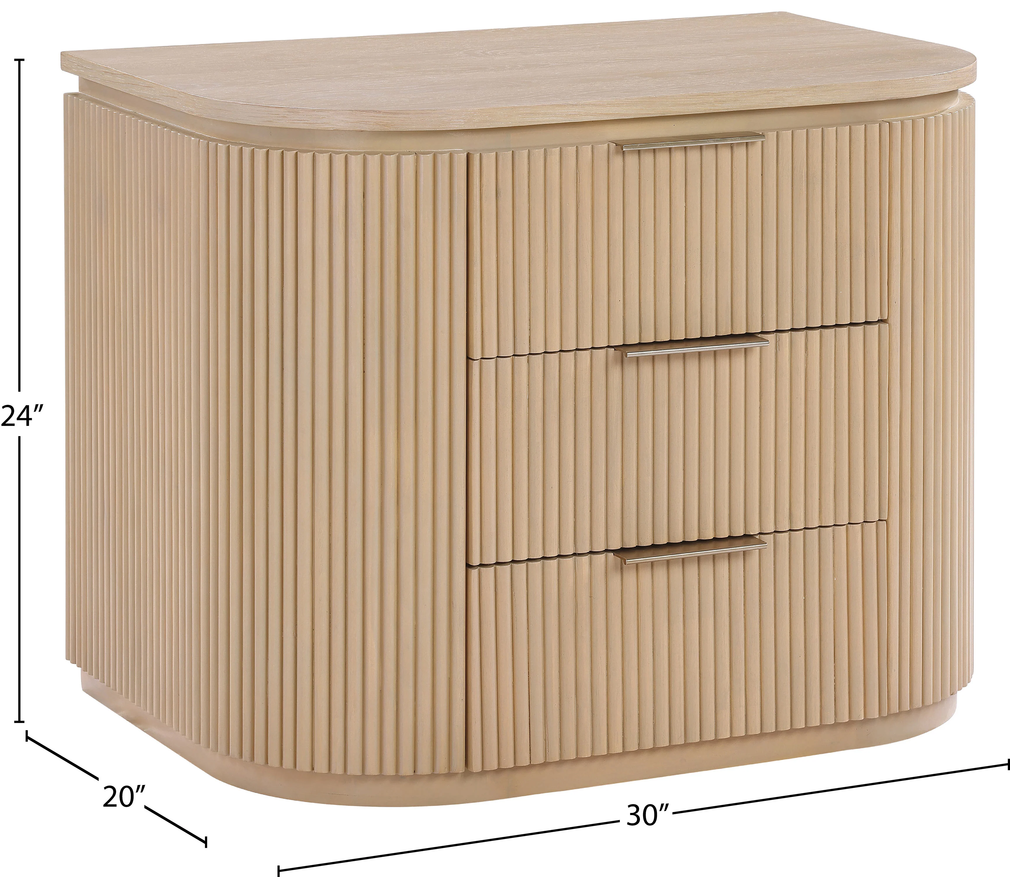 Monterey Natural/Oak/Silver Wood And Oak Veneer Nightstand - Image 12