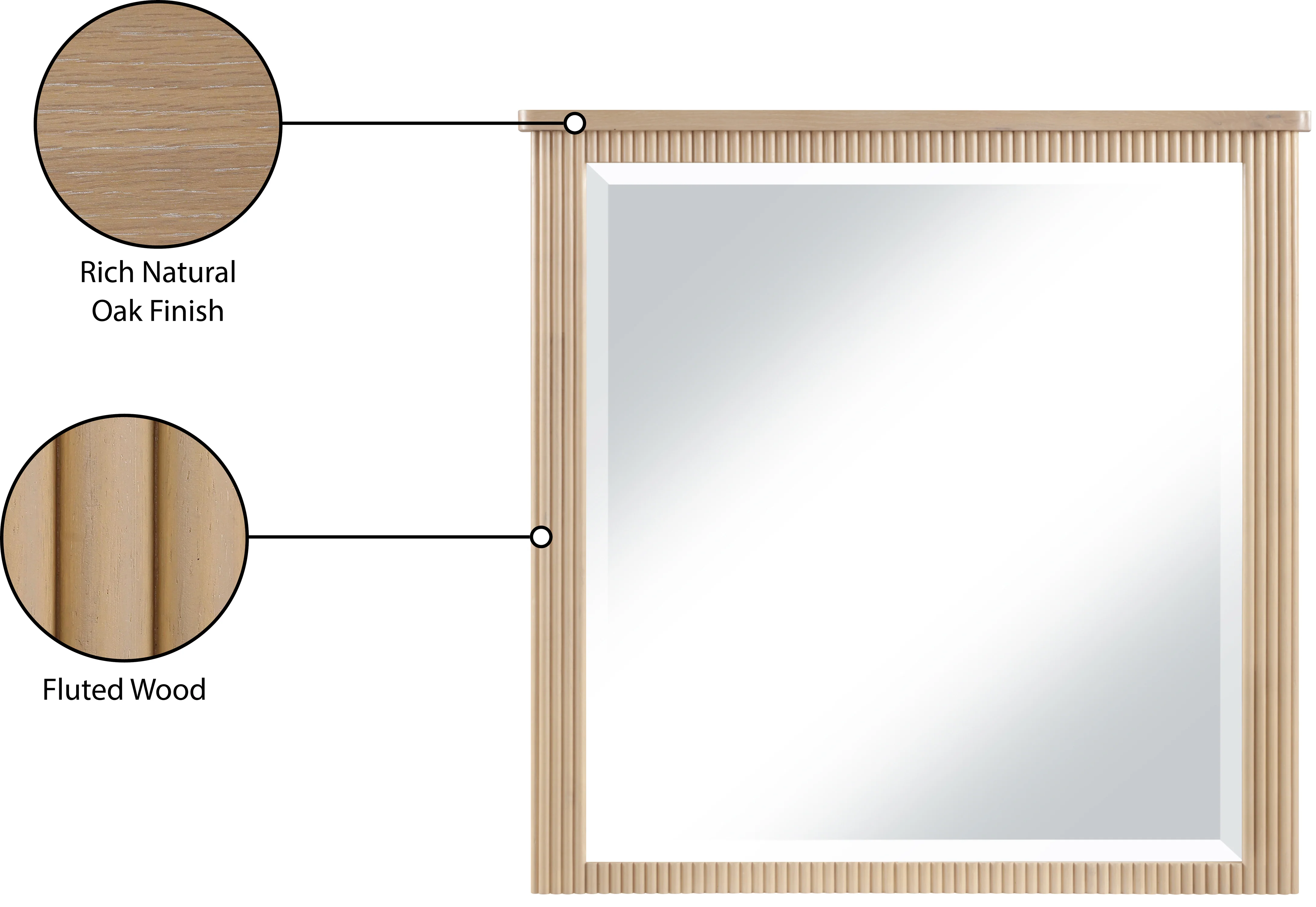 Monterey Natural Wood And Oak Veneer Mirror - Image 9