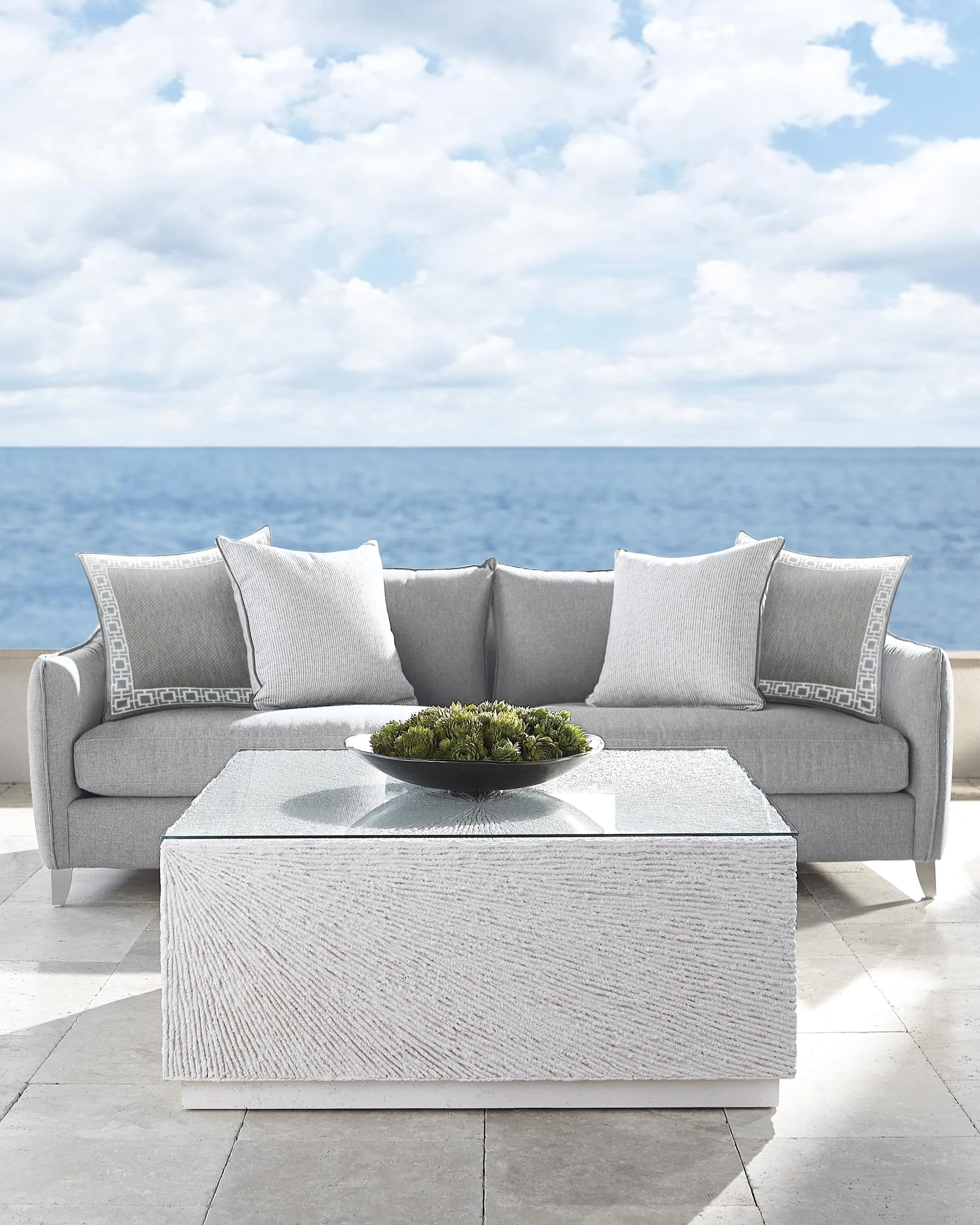 Monterey White/Cream Outdoor Sofa - Image 7