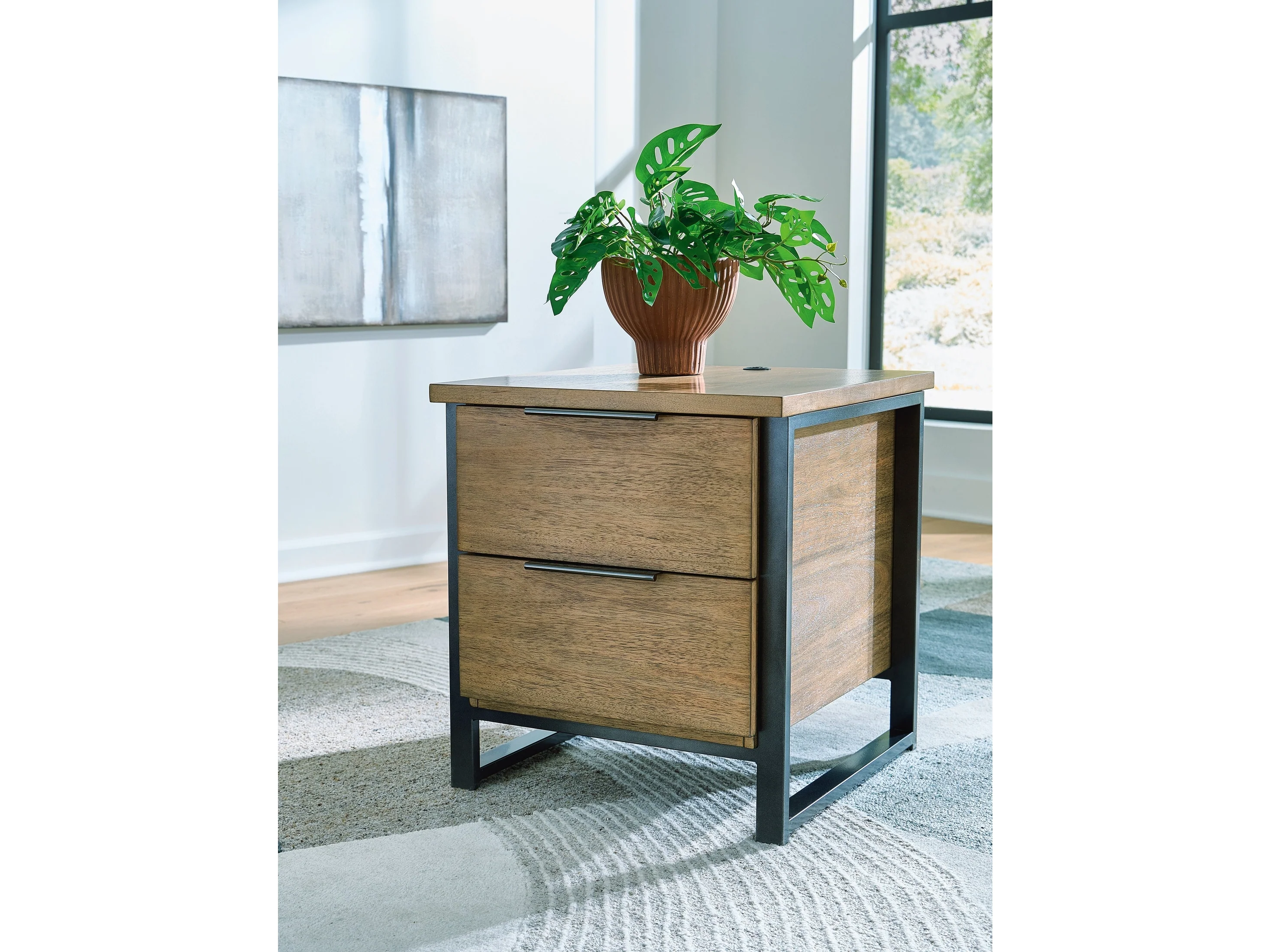 Montia Light Brown End Table (Online Special Price)