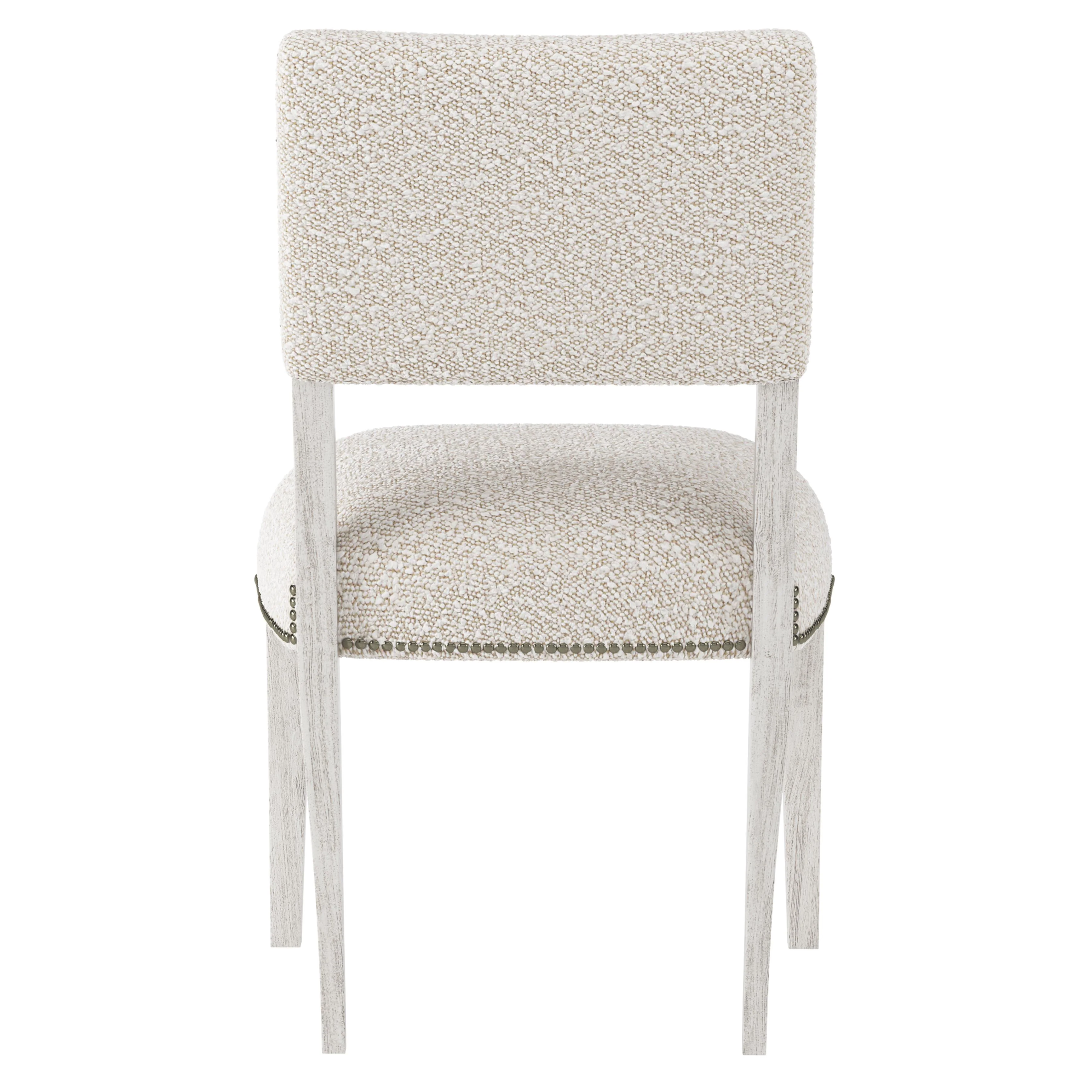 Moore Glacier White/Off-White Fabric Side Chair - Image 4