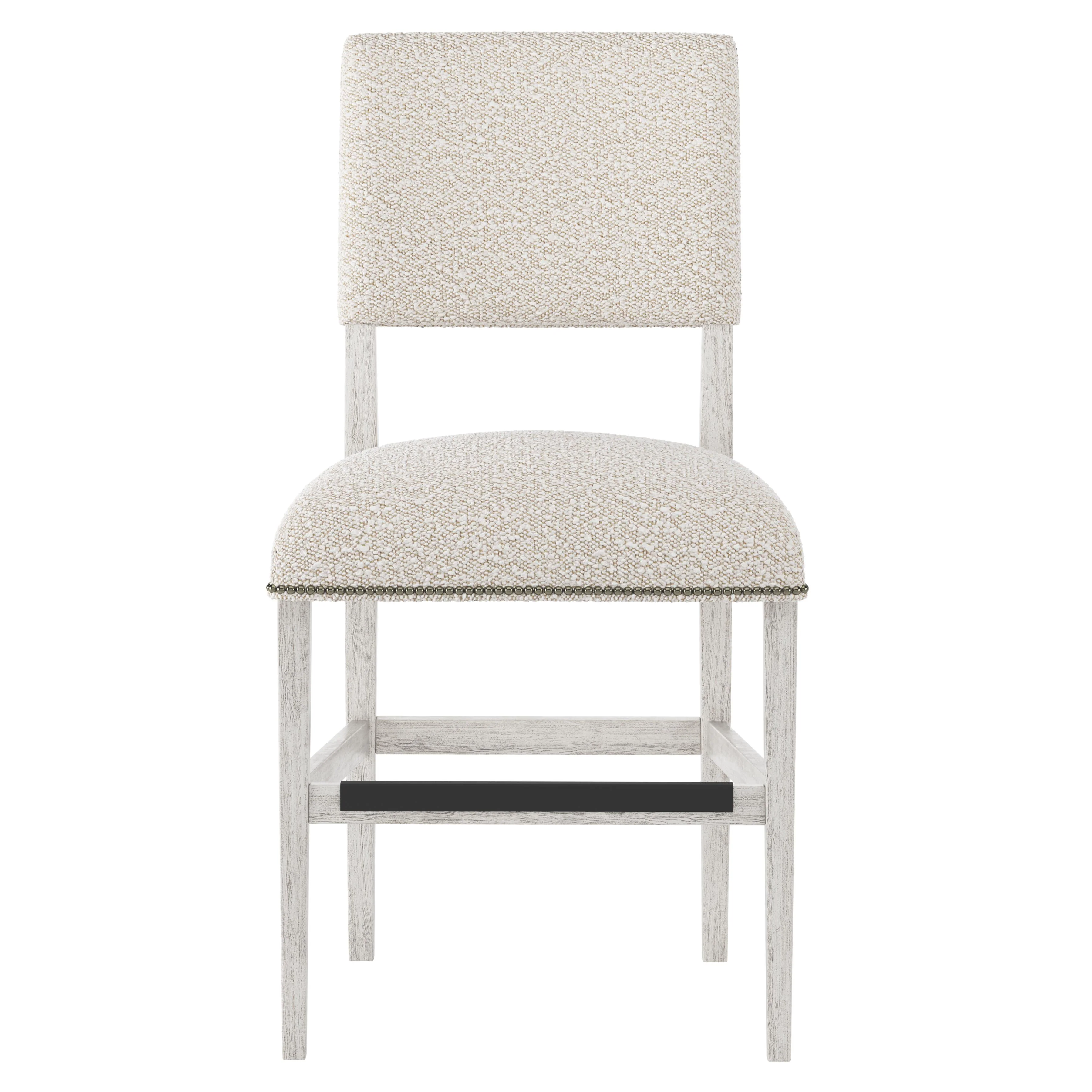 Moore Glacier White/White/Cream Fabric Counter Stool - Image 3