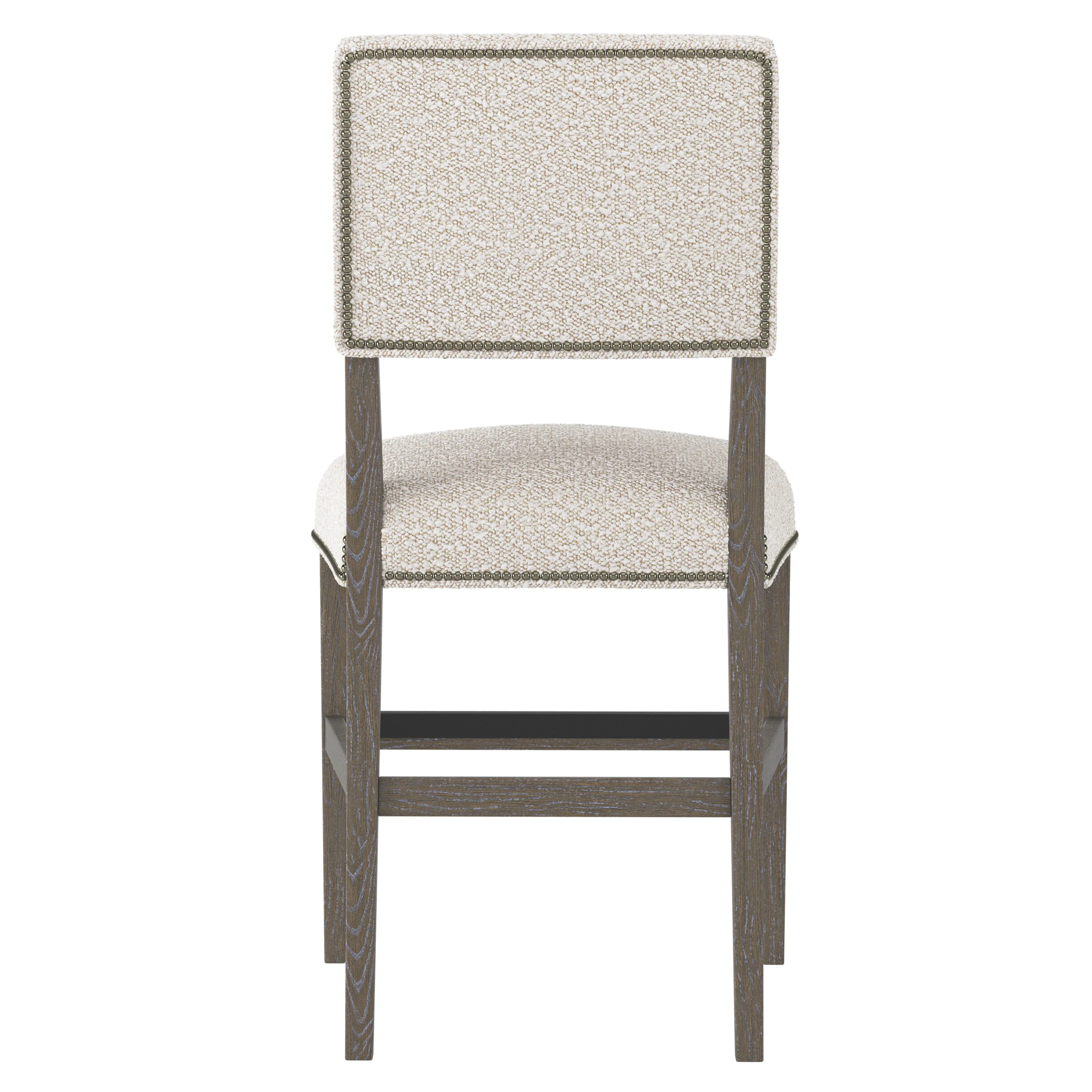 Moore Portobello/White/Cream Fabric Counter Stool - Image 4