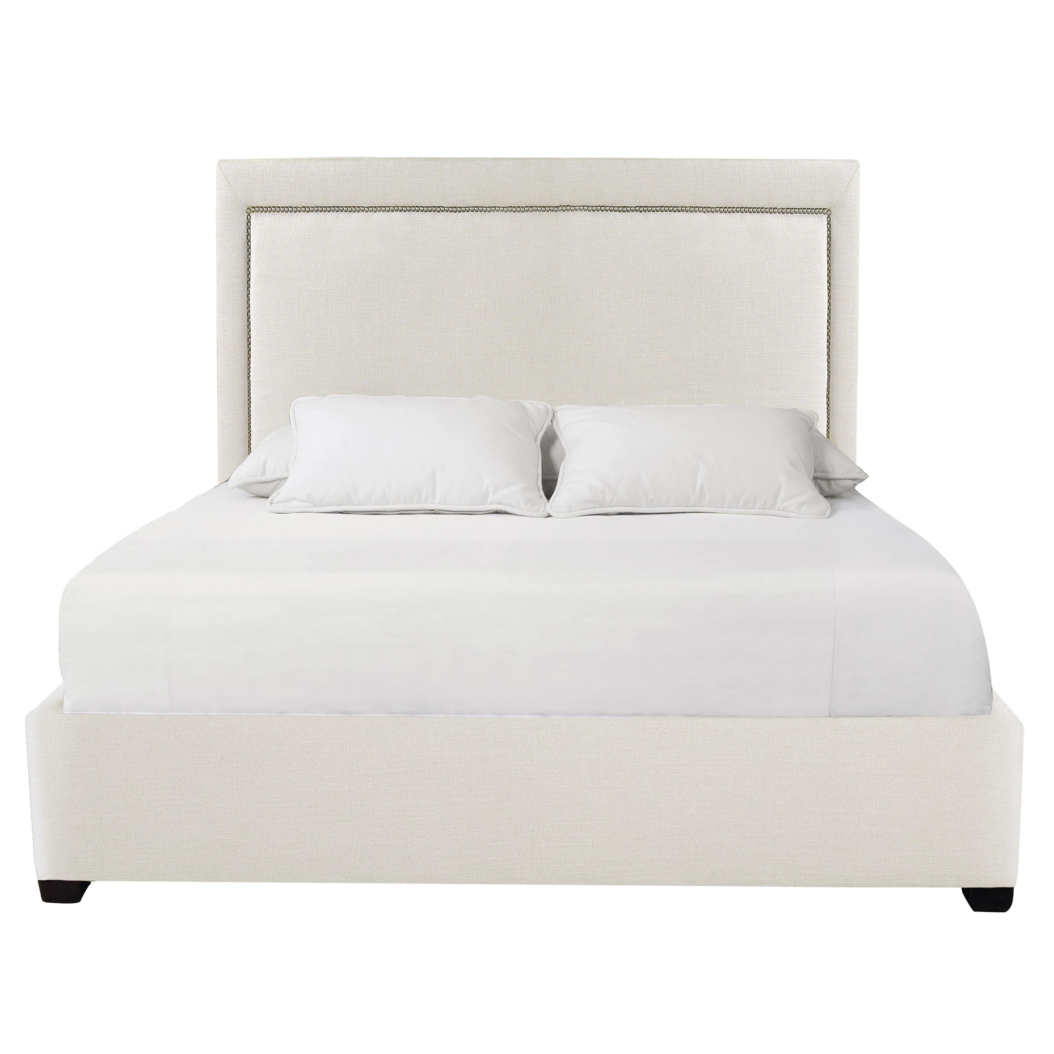 Morgan White/Cream Fabric California King Panel Bed - Image 2