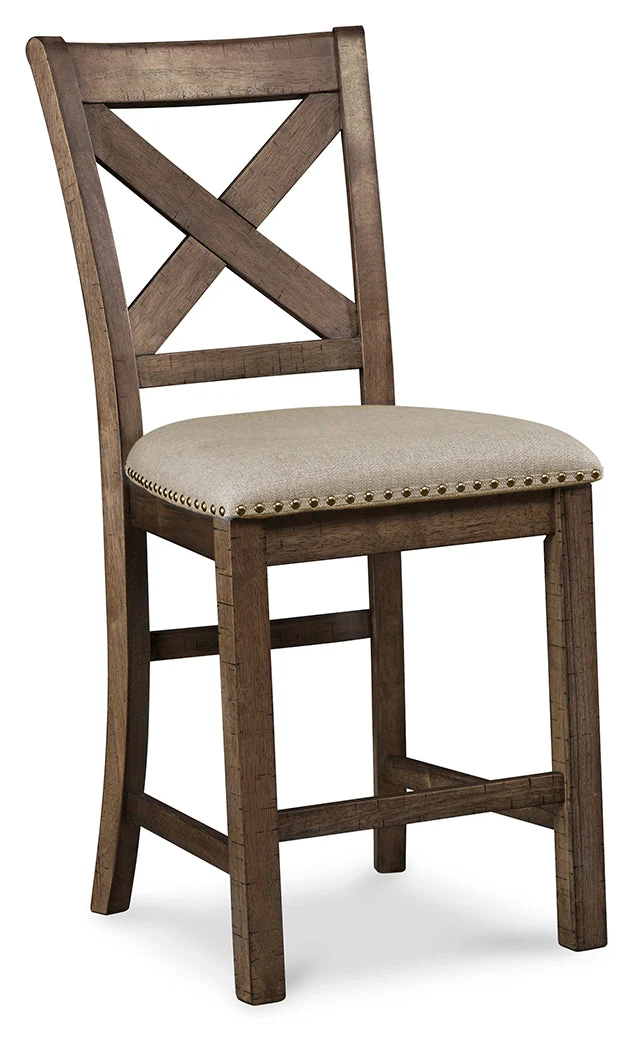 Moriville Grayish Brown Counter Height Extension Table & 8 Barstools (Online Special Price) - Image 4