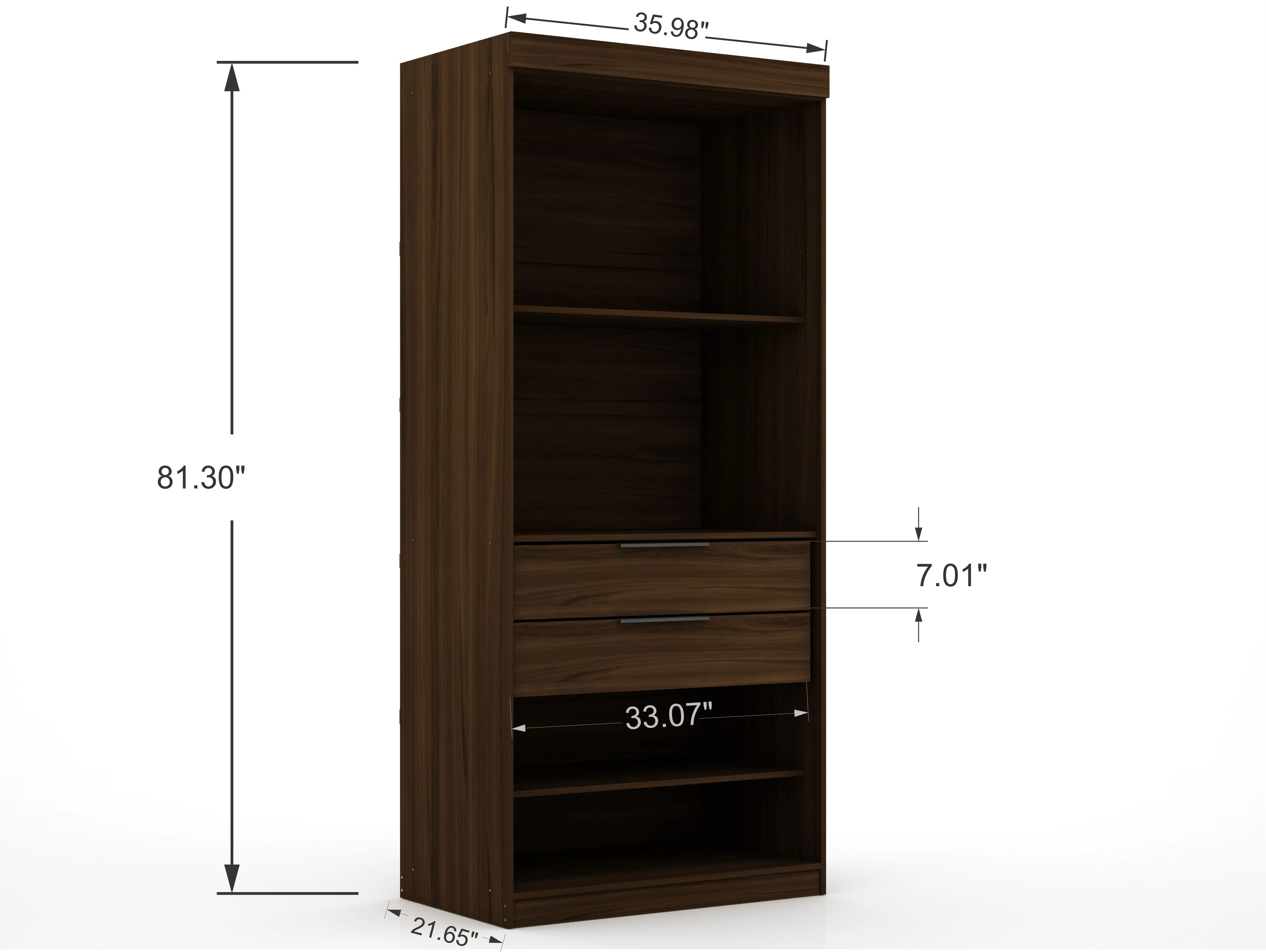 Mulberry 2.0 Sectional Wardrobe Closet in Brown - Image 3
