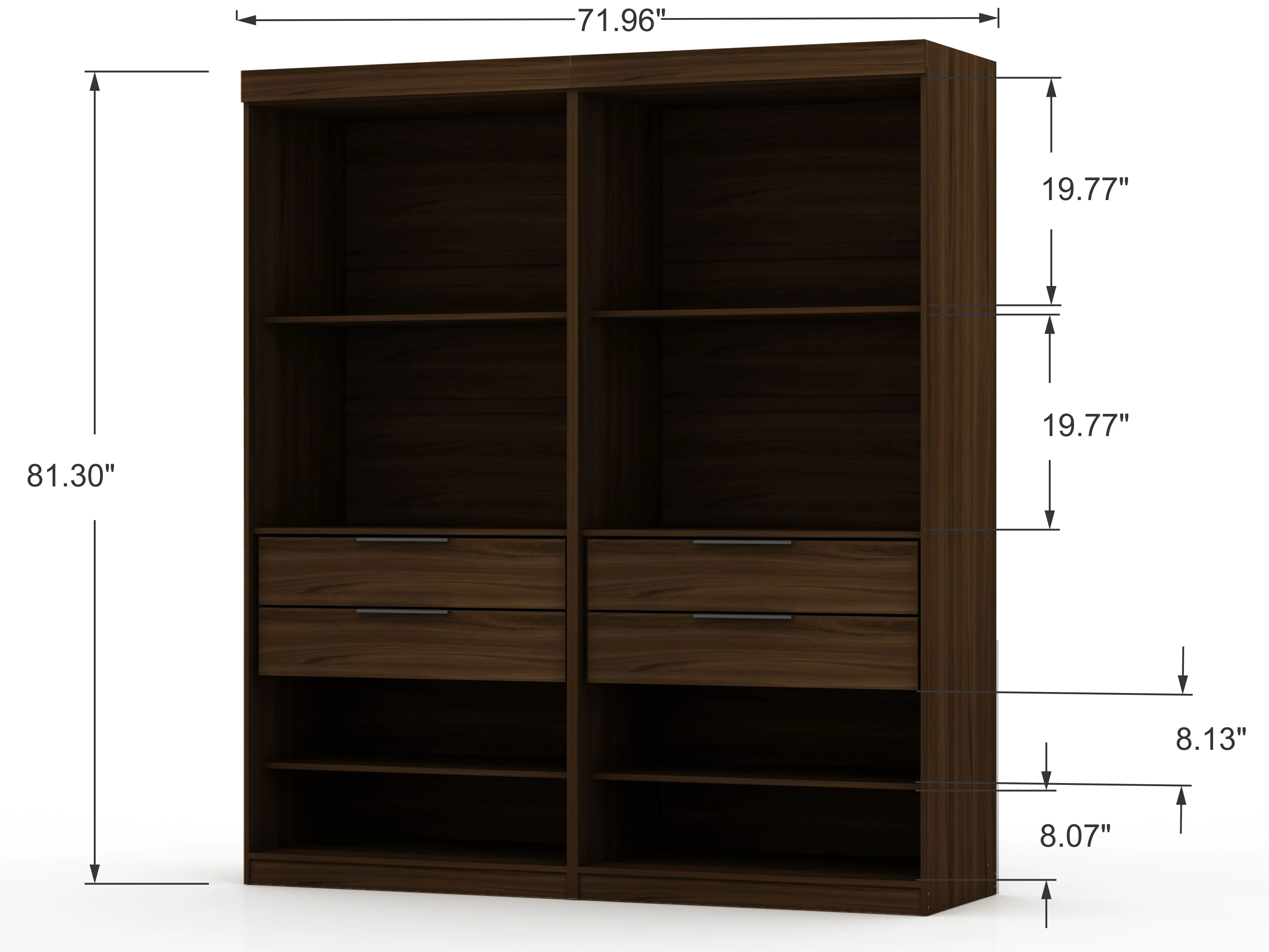 Mulberry Open 2 Sectional Closet in Brown (set of 2) - Image 3