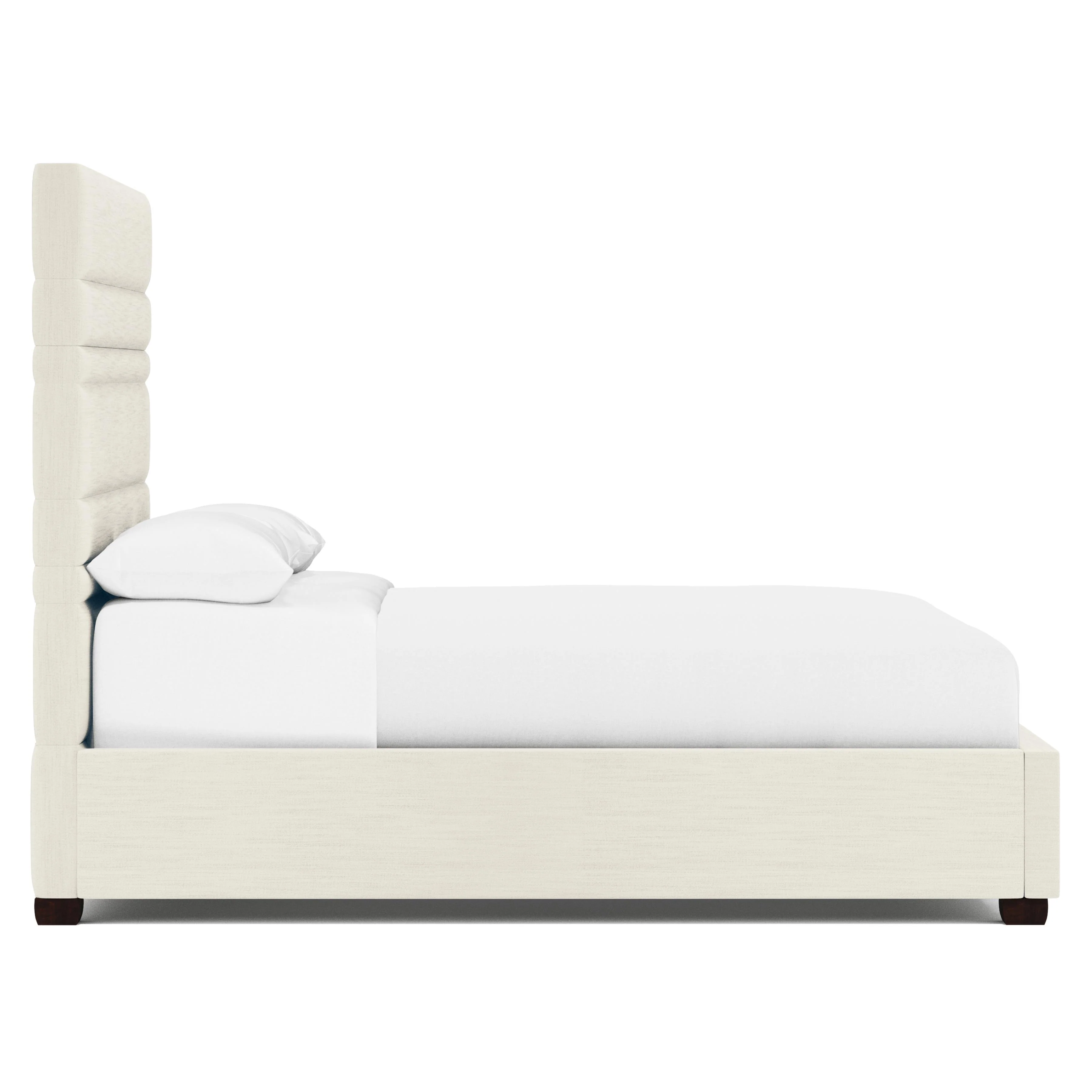 Murray White/Cream Fabric Queen Storage Panel Bed - Image 3