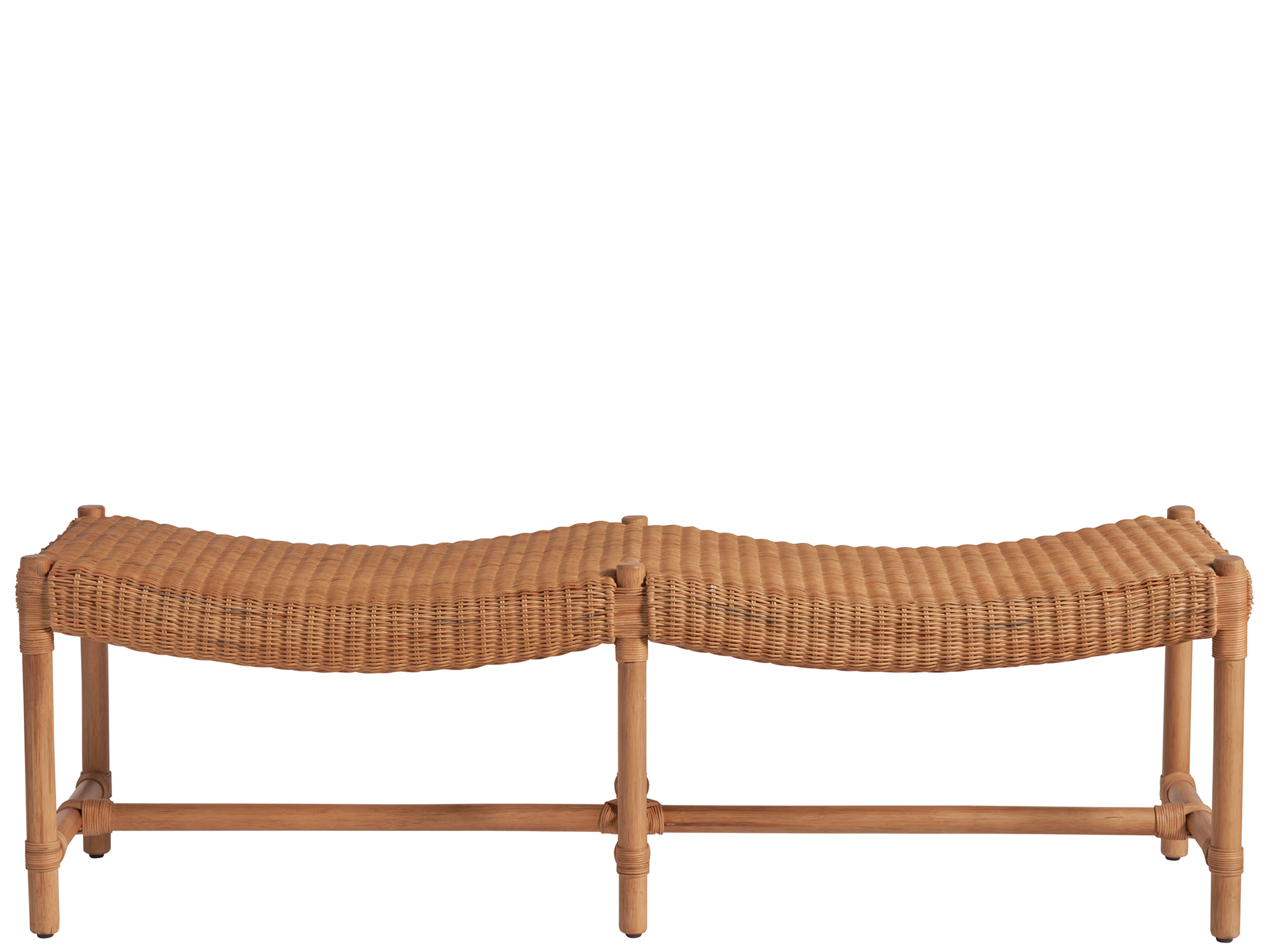 Murro Bay Natural Rattan Bench - Image 2