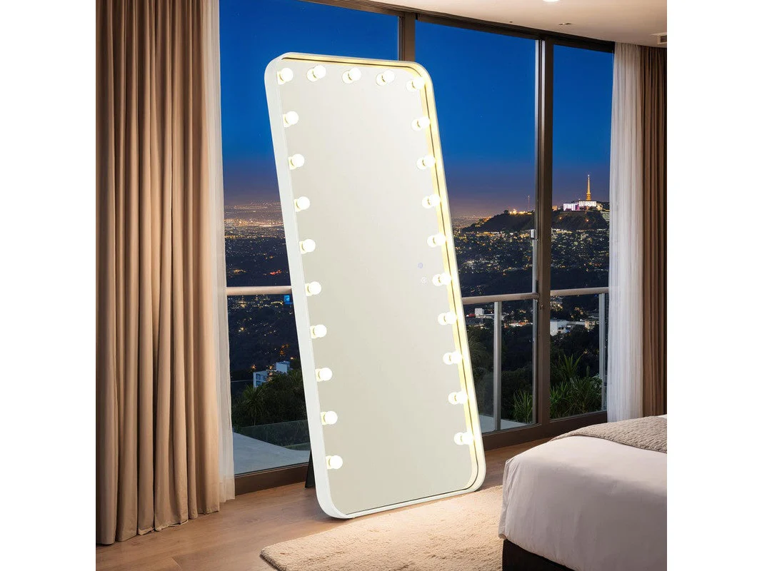Myra White Floor Mirror