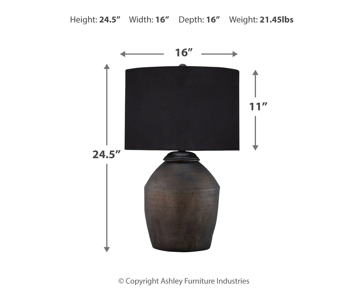 Naareman Metallic Black 2-Piece Lamp Set - Image 4