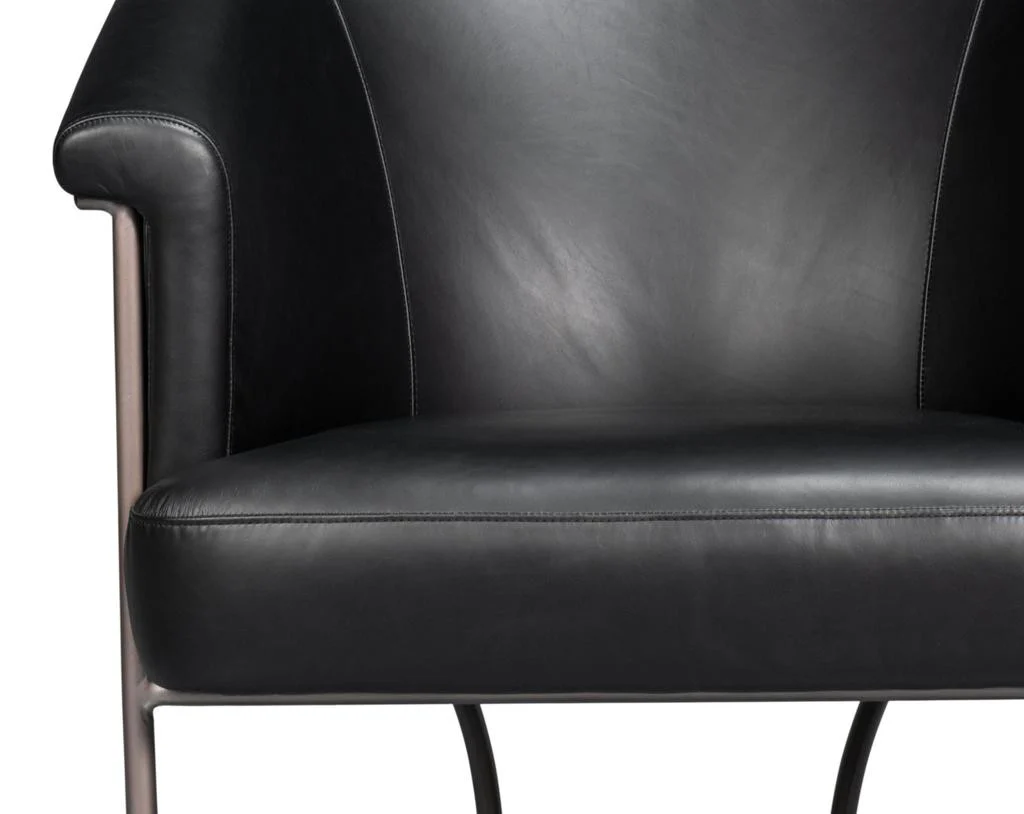 Nagel Black Distilled Leather Chair - Image 11