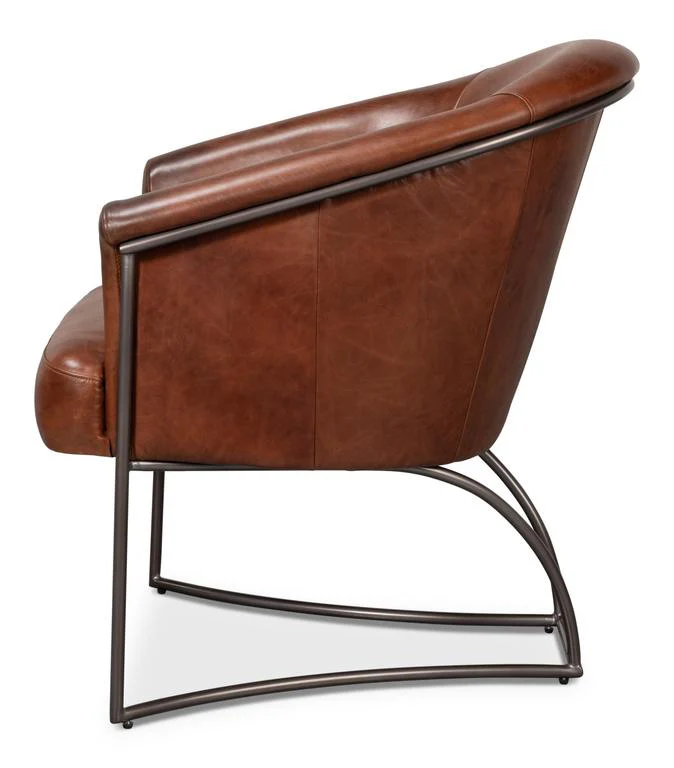 Nagel Brown Distilled Leather Chair - Image 10