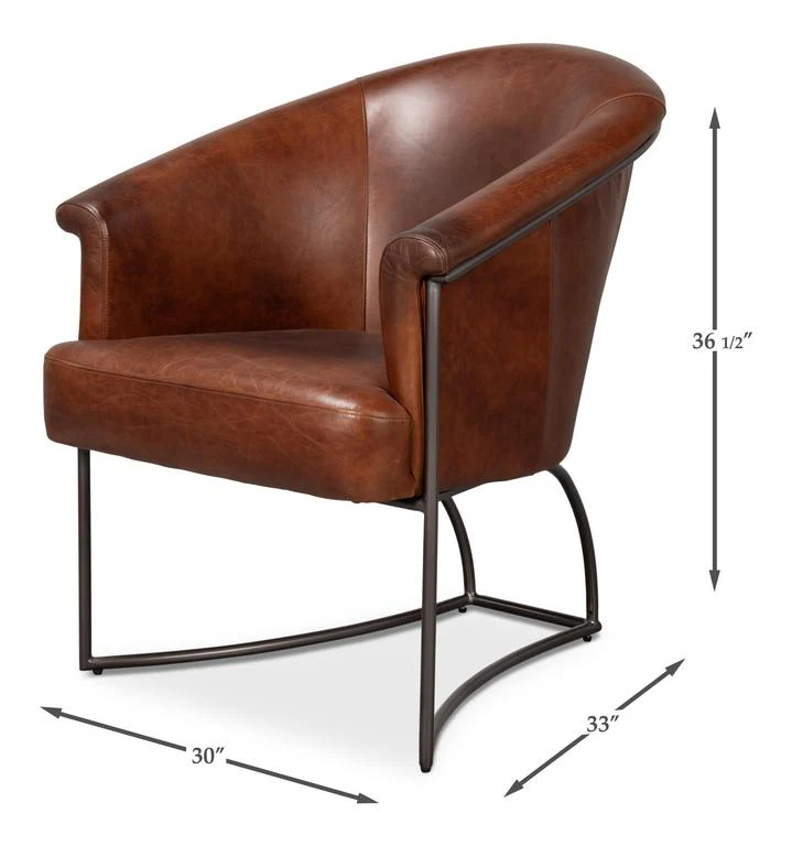 Nagel Brown Distilled Leather Chair - Image 12