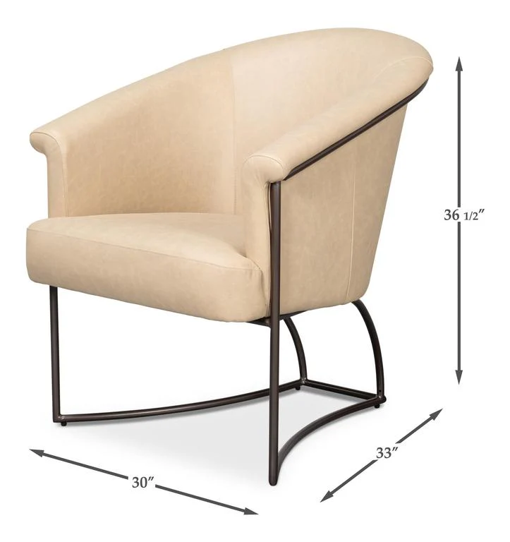 Nagel White Distilled Leather Chair - Image 12