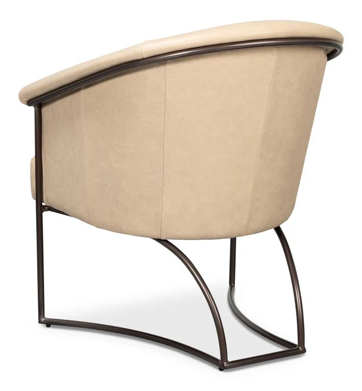Nagel White Distilled Leather Chair - Image 3