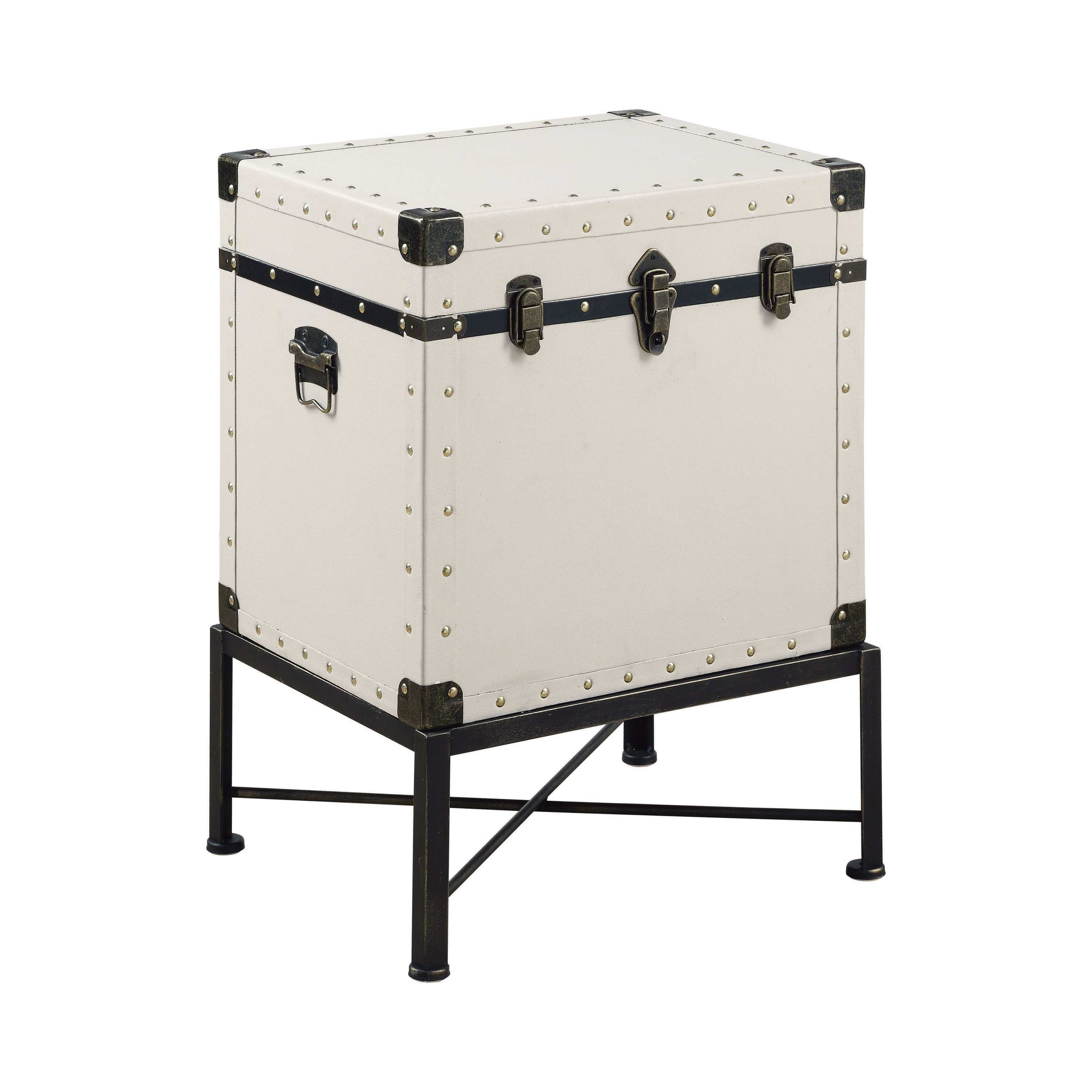 Nancy White Accent Cabinet w/ Nailhead Trim - Image 2