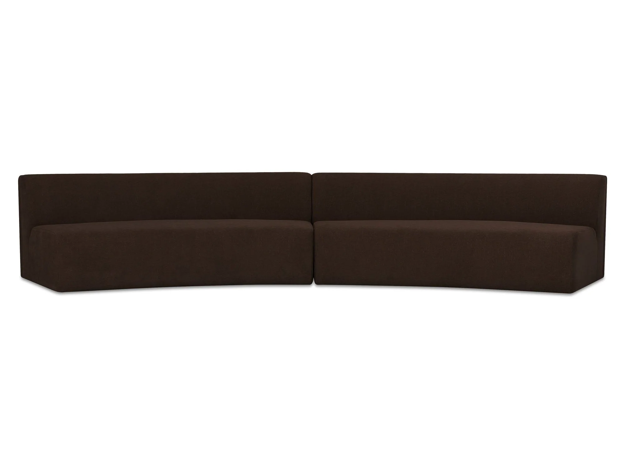 Naomi Dark Brown 2 Piece Concave Modular Sectional