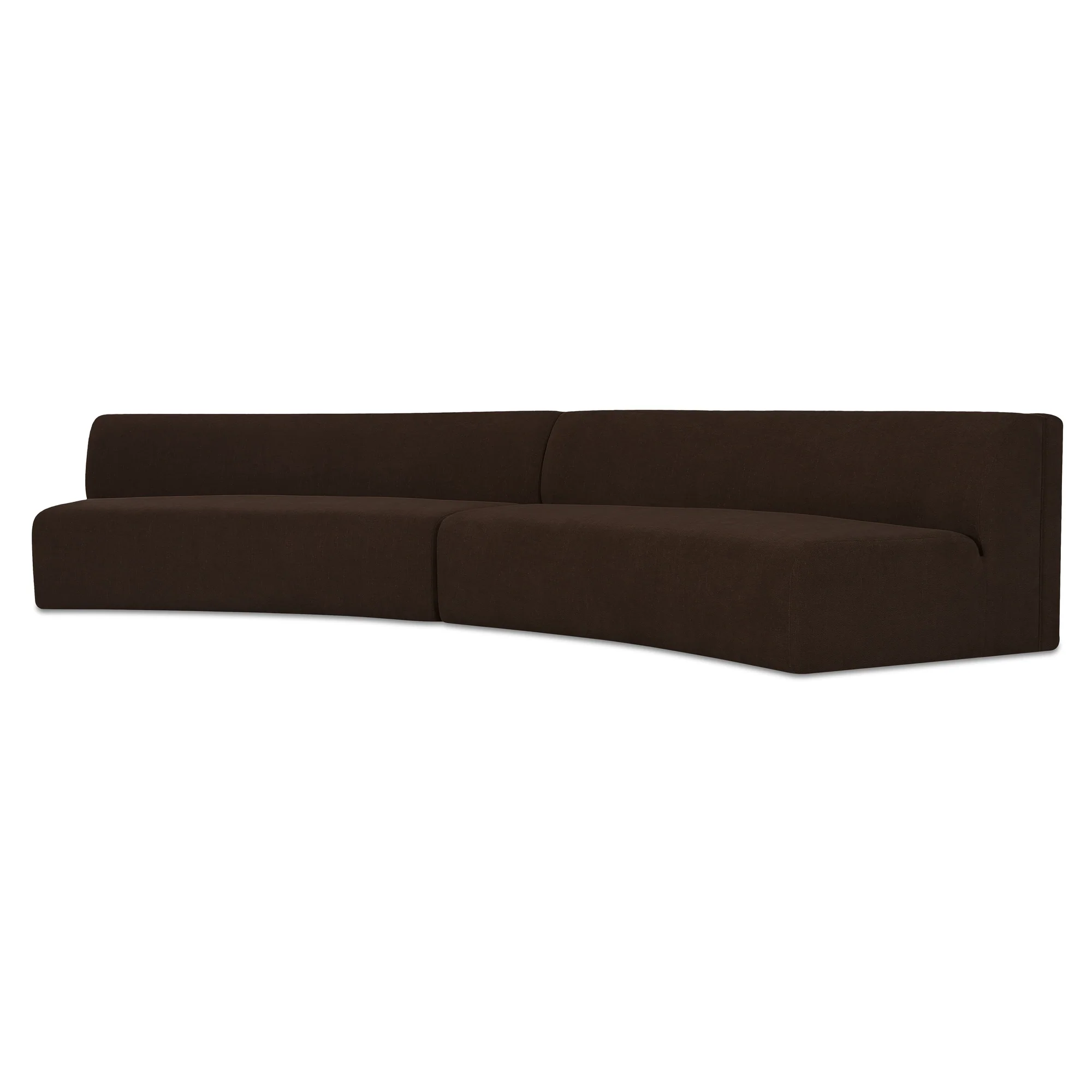 Naomi Dark Brown 2 Piece Concave Modular Sectional - Image 3