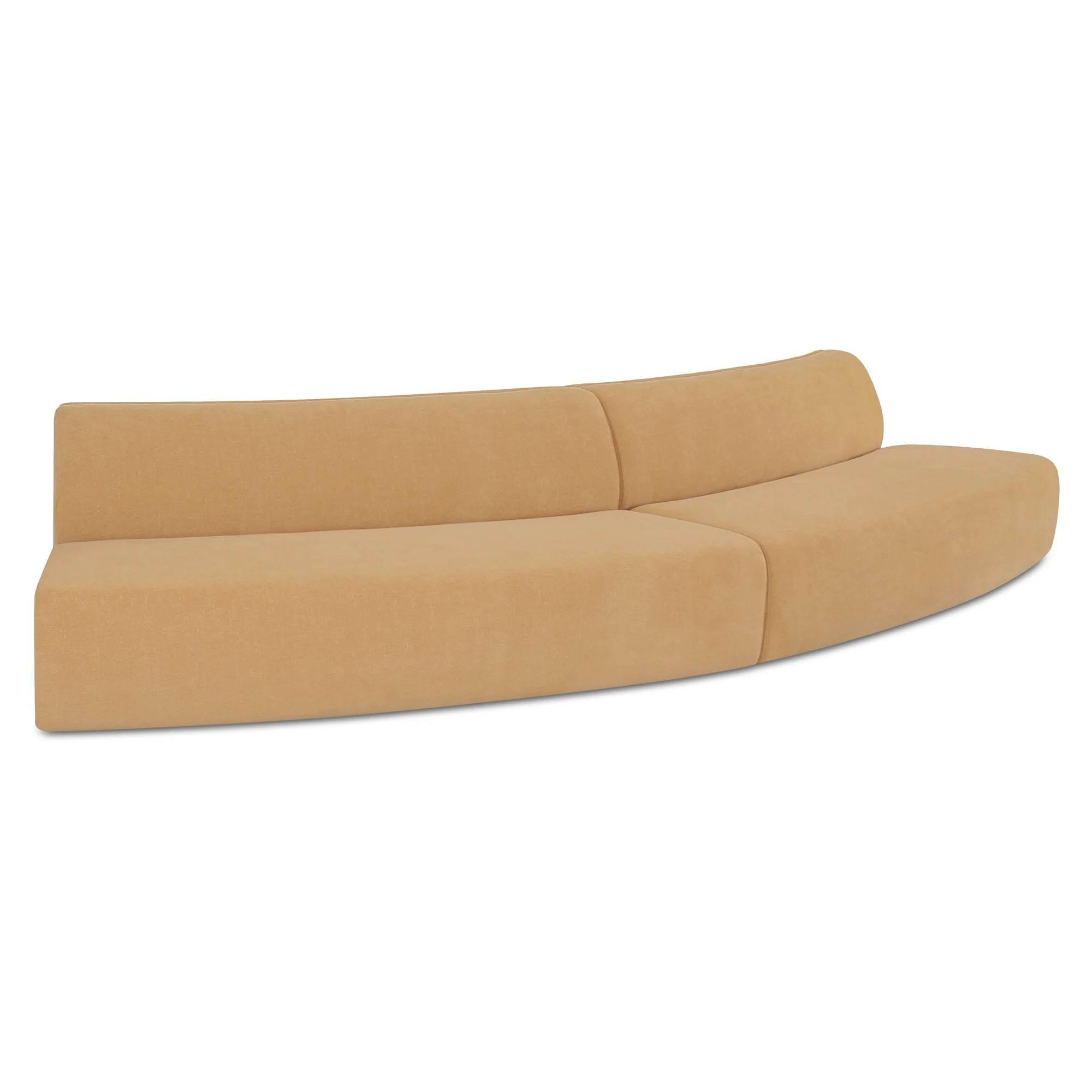 Naomi Golden Yellow 2 Piece Convex Modular Sectional - Image 2