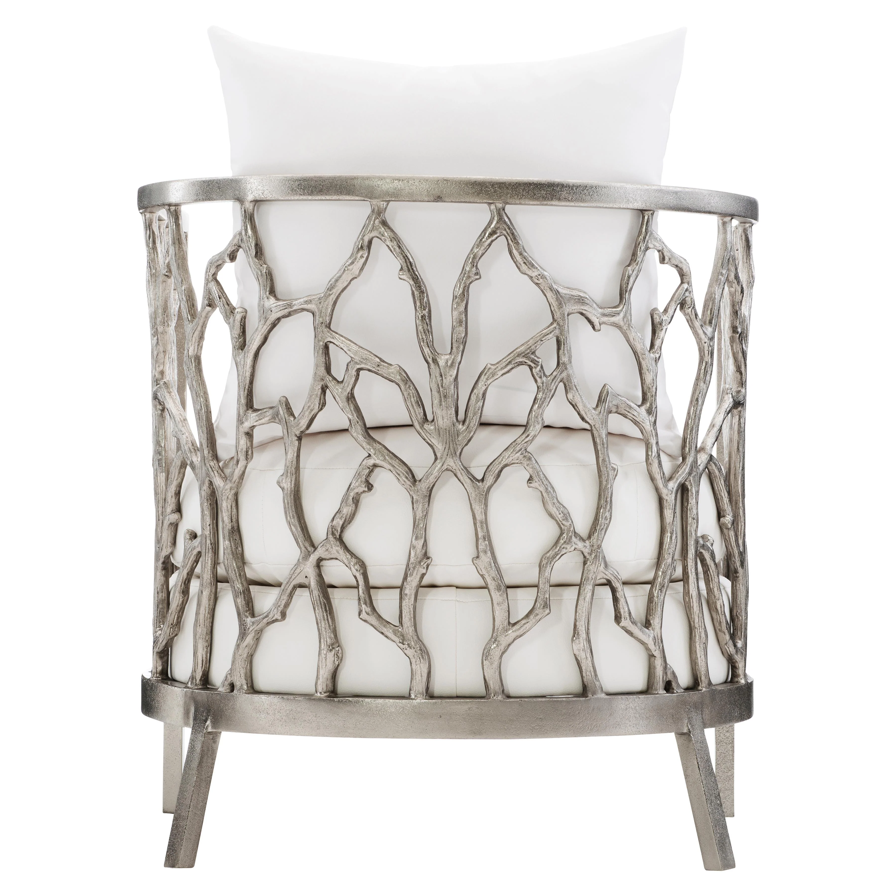 Naples Clear Powder-Coat/White/Cream Outdoor Chair - Image 4