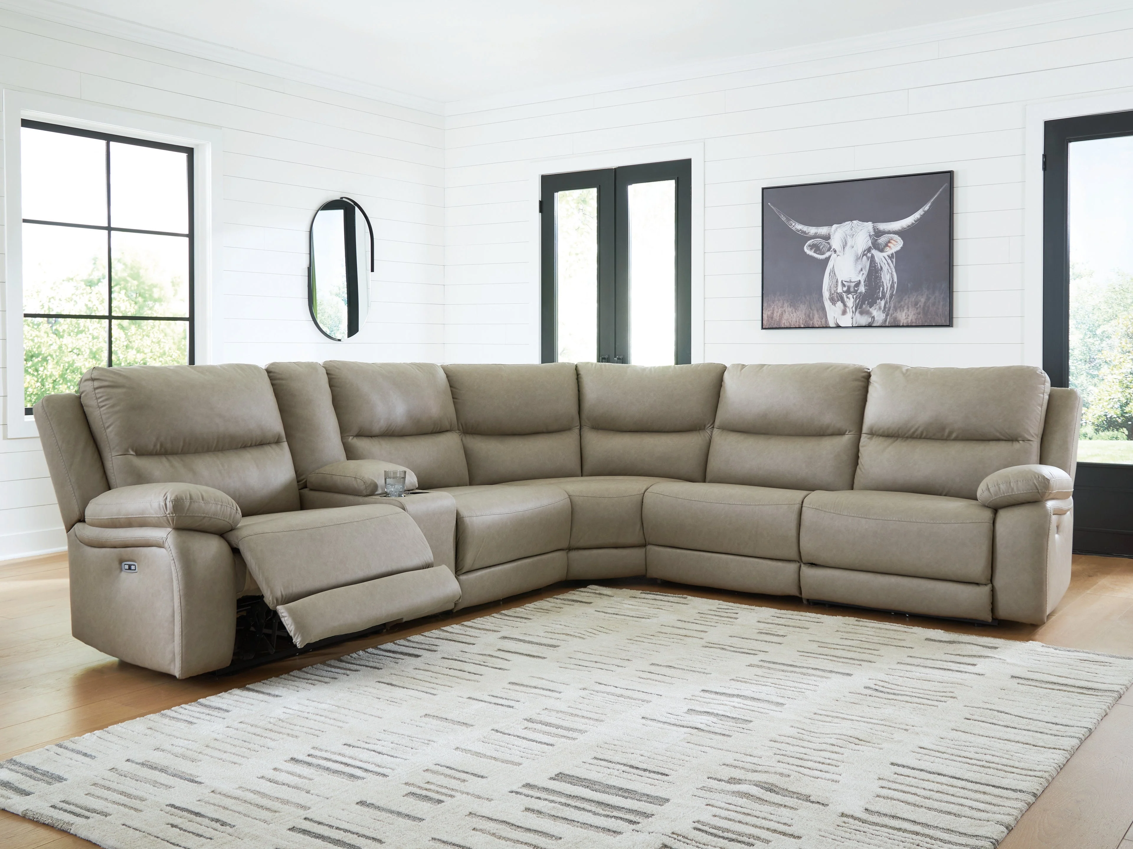 Narwhal Place Pebble 6-Piece Power Reclining Sectional (Online Special Price)