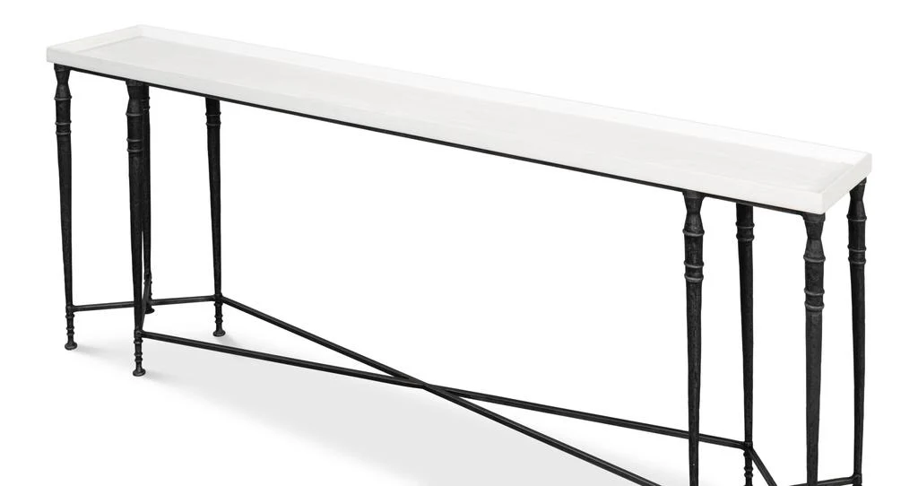 Nathaniel Elegance White Console Table - Image 9