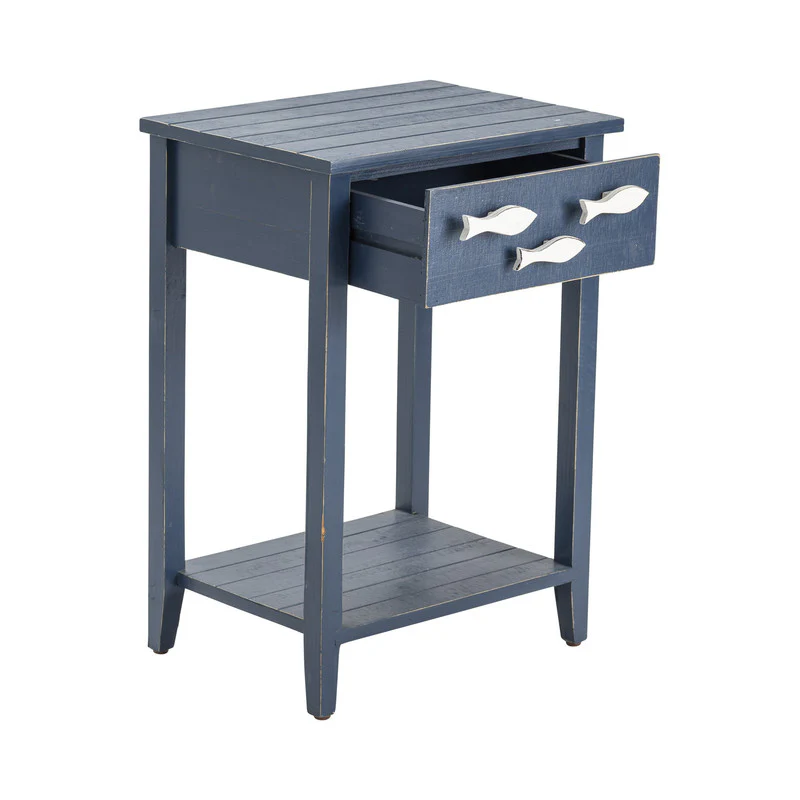 Nautical Blue/White End Table - Image 5