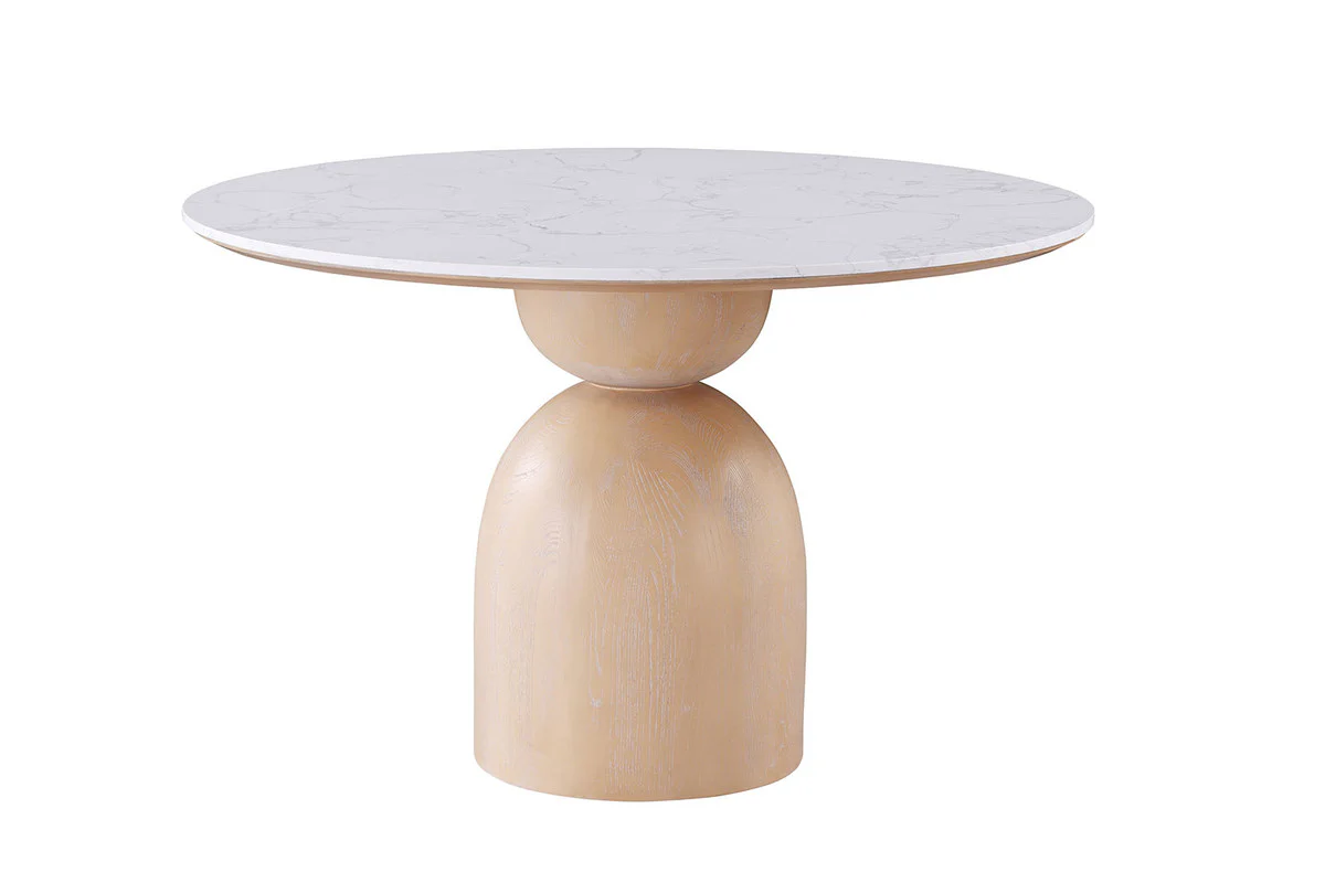 Neasden Natural/Black/White Dining Table - Image 2